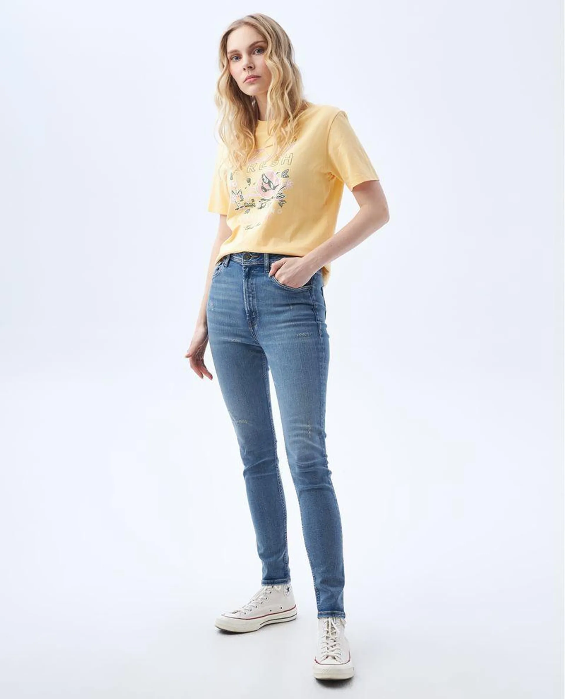 Jean Jegging fit tono medio para mujer