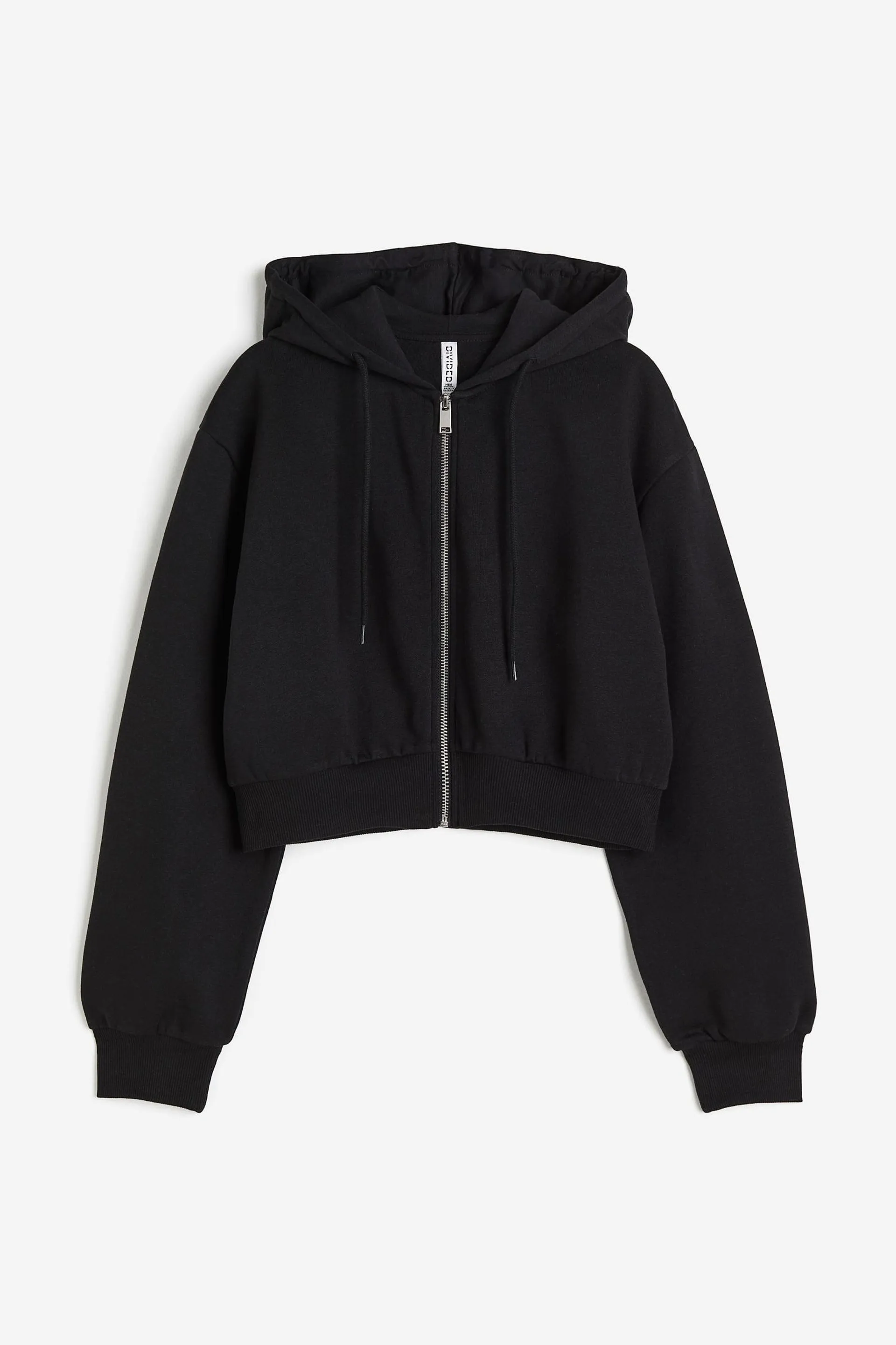 Polerón hoodie cropped con cierre