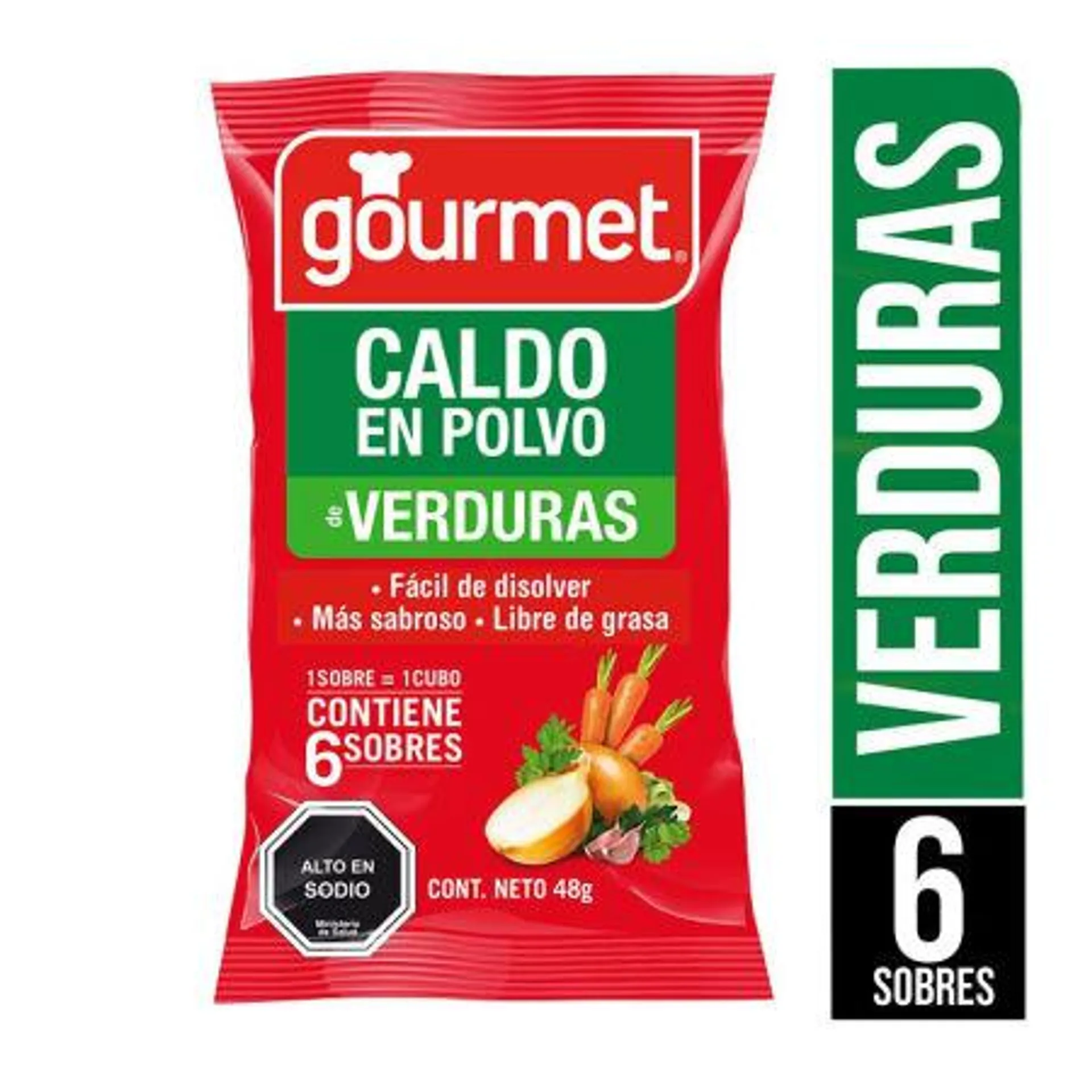 Caldo en Polvo Verduras 6 Sobres) Bolsa, 48 g