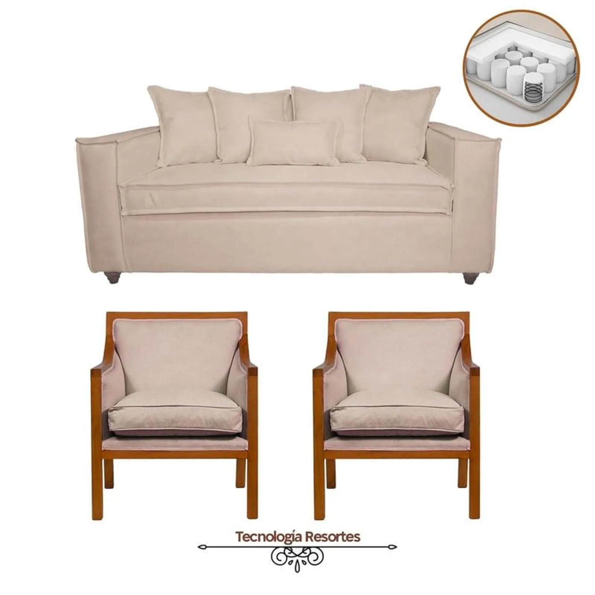 Living Romeo 311 Sofá y Sillones tipo Sitial Color Beige