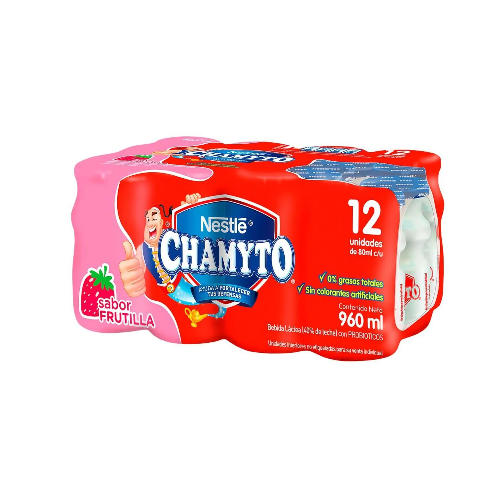 Chamyto Probioticos Frutilla 12 Unidades X 80 Ml