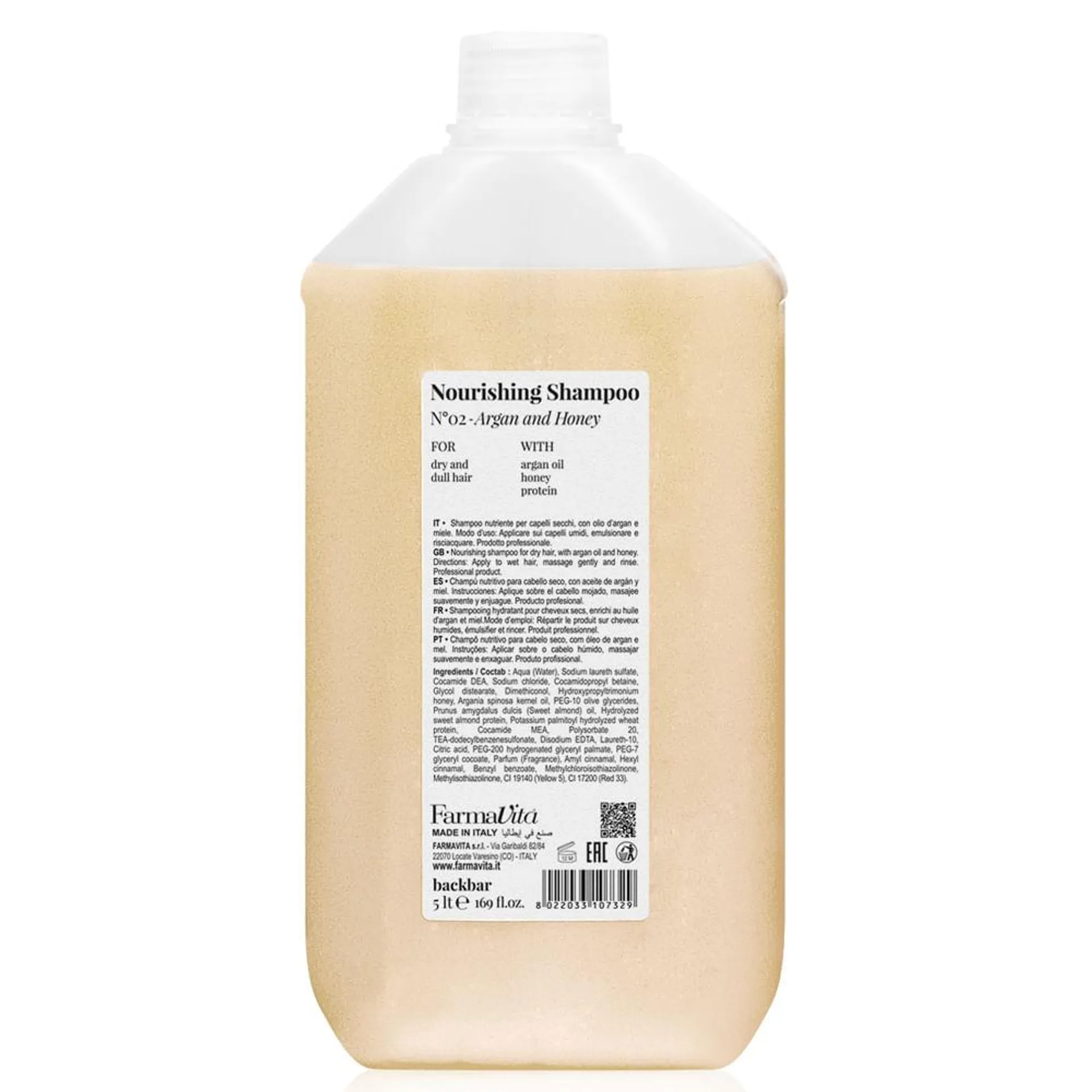 Back Bar Nourising Shampoo Argan And Honey 5000ml