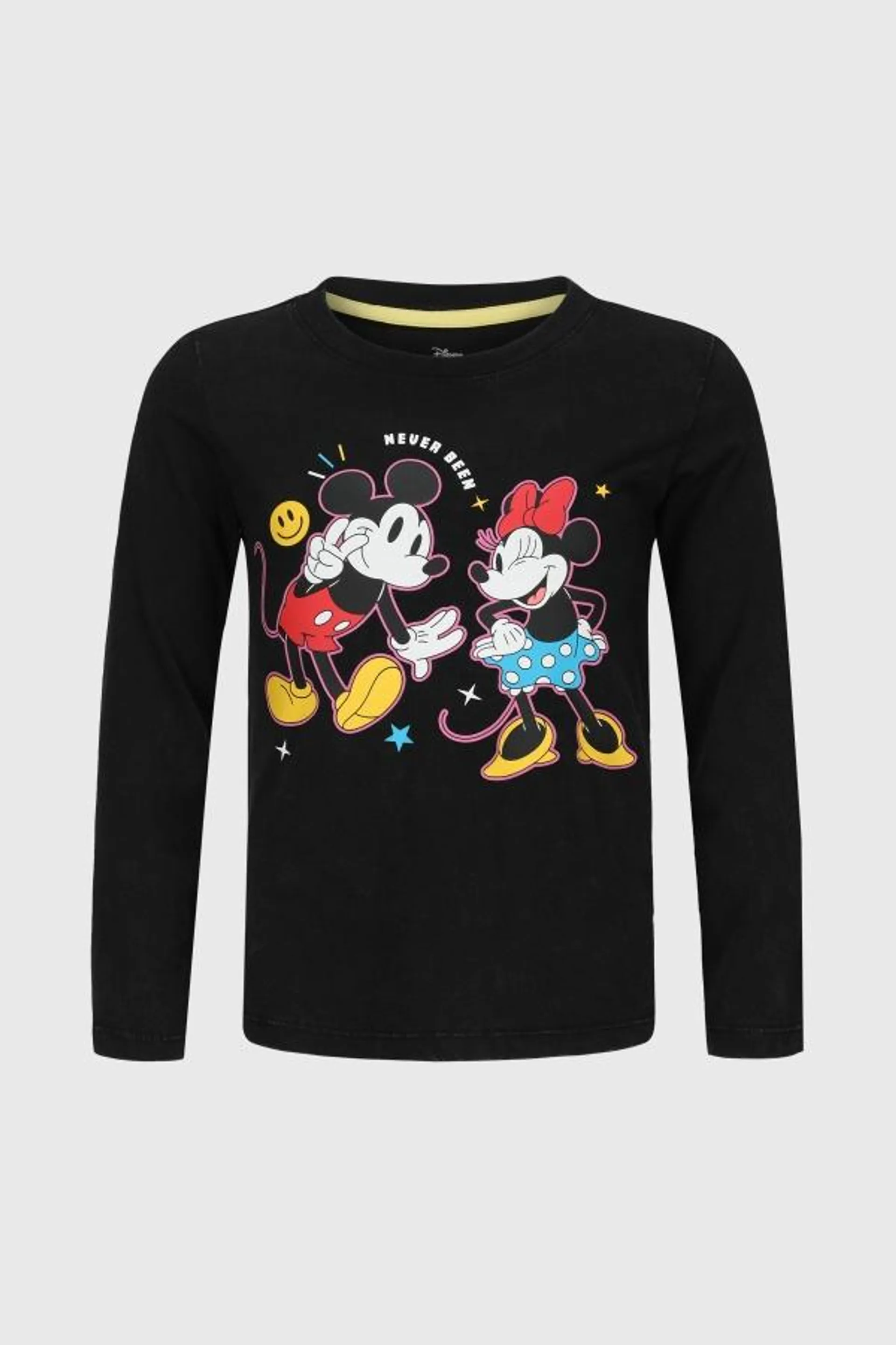 Polera niÑa disney mickey negro