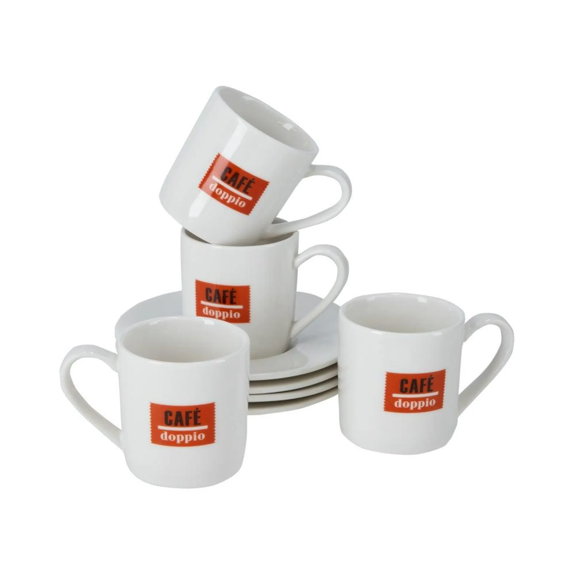 Set 4 tazas para expreso con platos 70 ml