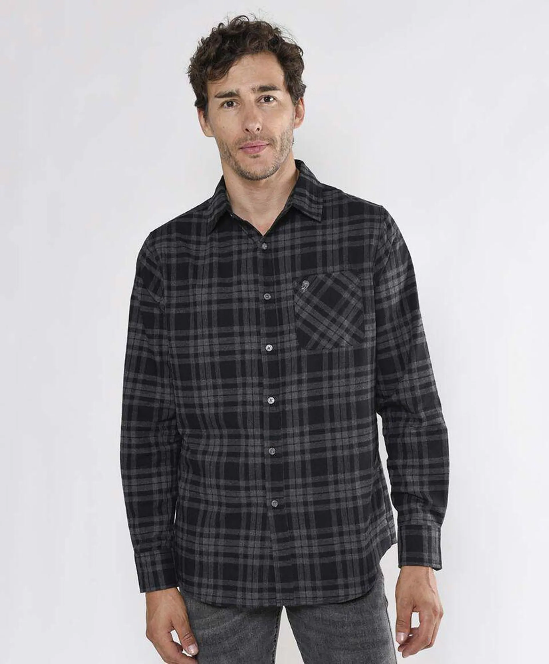 Camisa hombre cuadrille manga larga