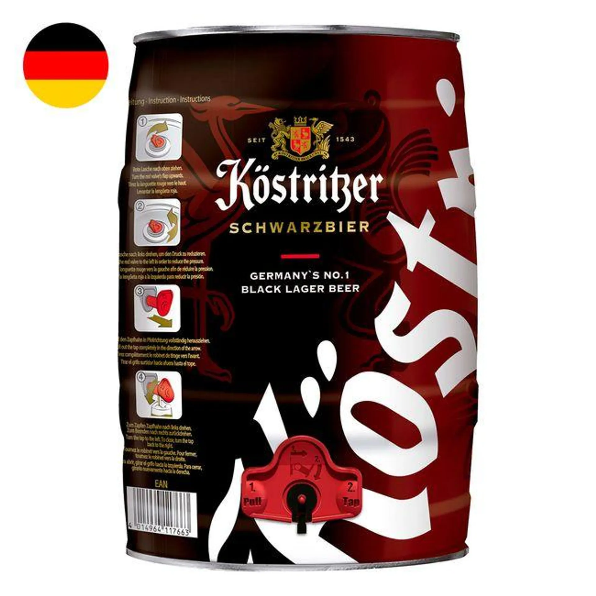 Cerveza Köstritzer Schwarzbier 4.8° 5 L