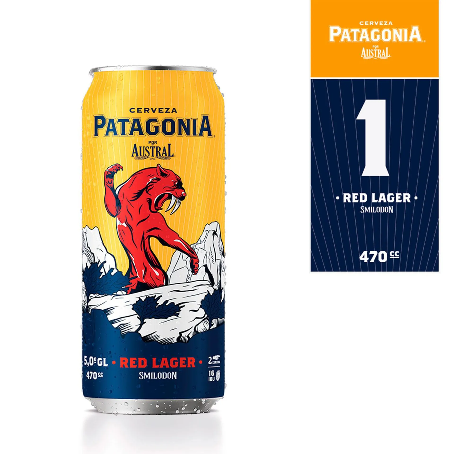 Cerveza Patagonia Red Lager lata 470 cc