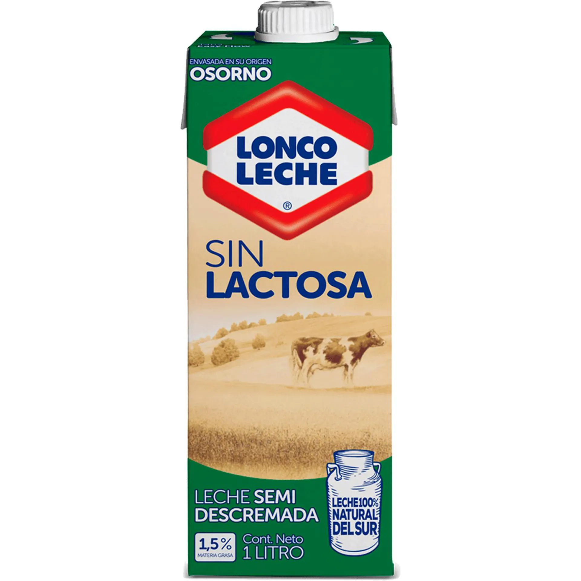 Leche semidescremada sin lactosa Loncoleche 1 L