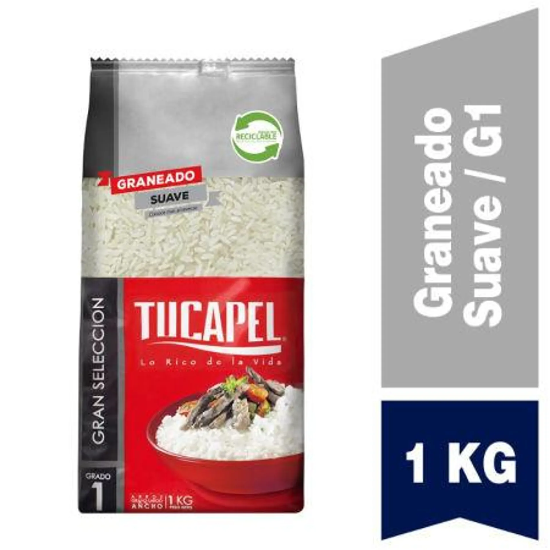 Tucapel - Arroz Grado 1 Grano Largo Ancho Bolsa, 1 kg