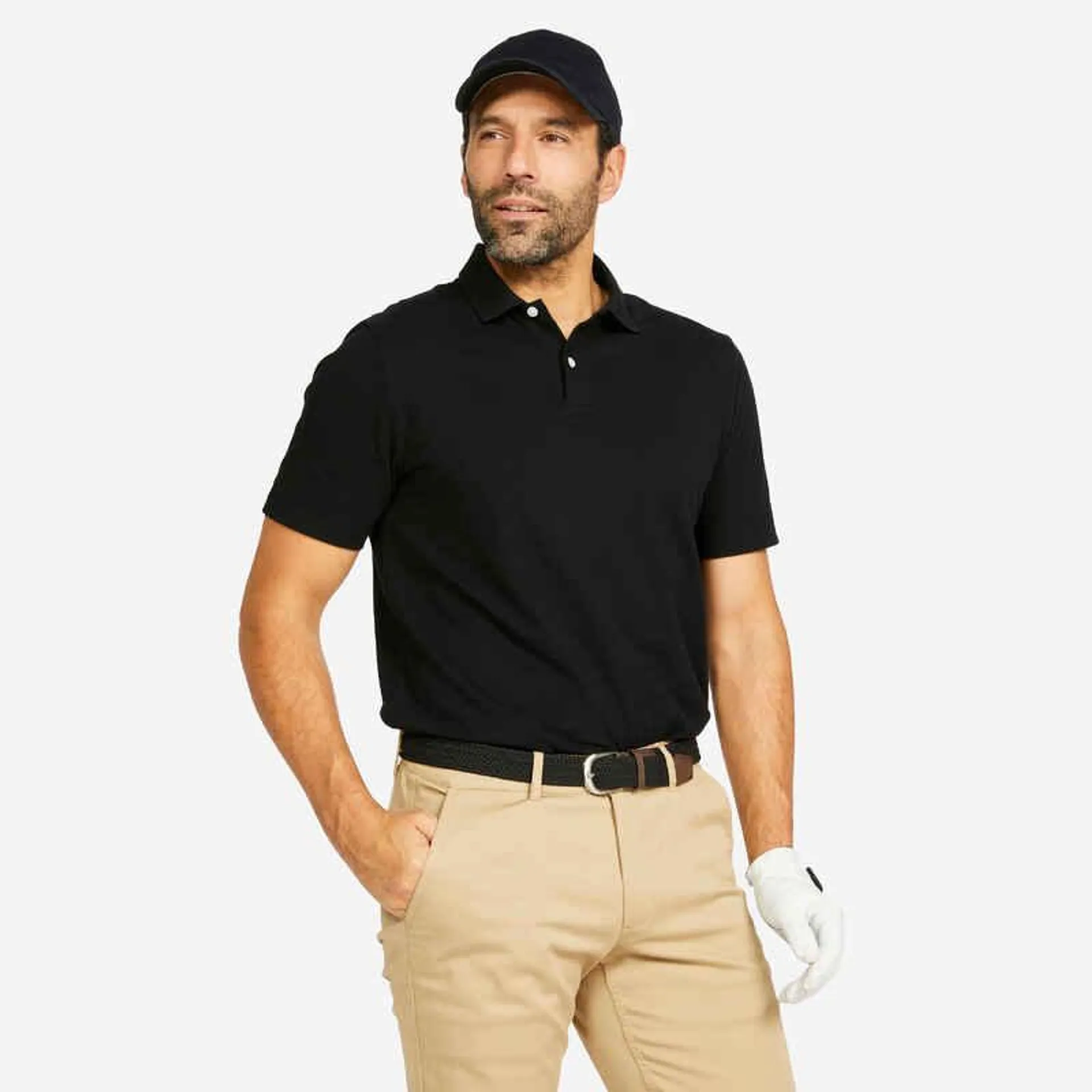 POLERA PIQUÉ GOLF HOMBRE MW100 NEGRO