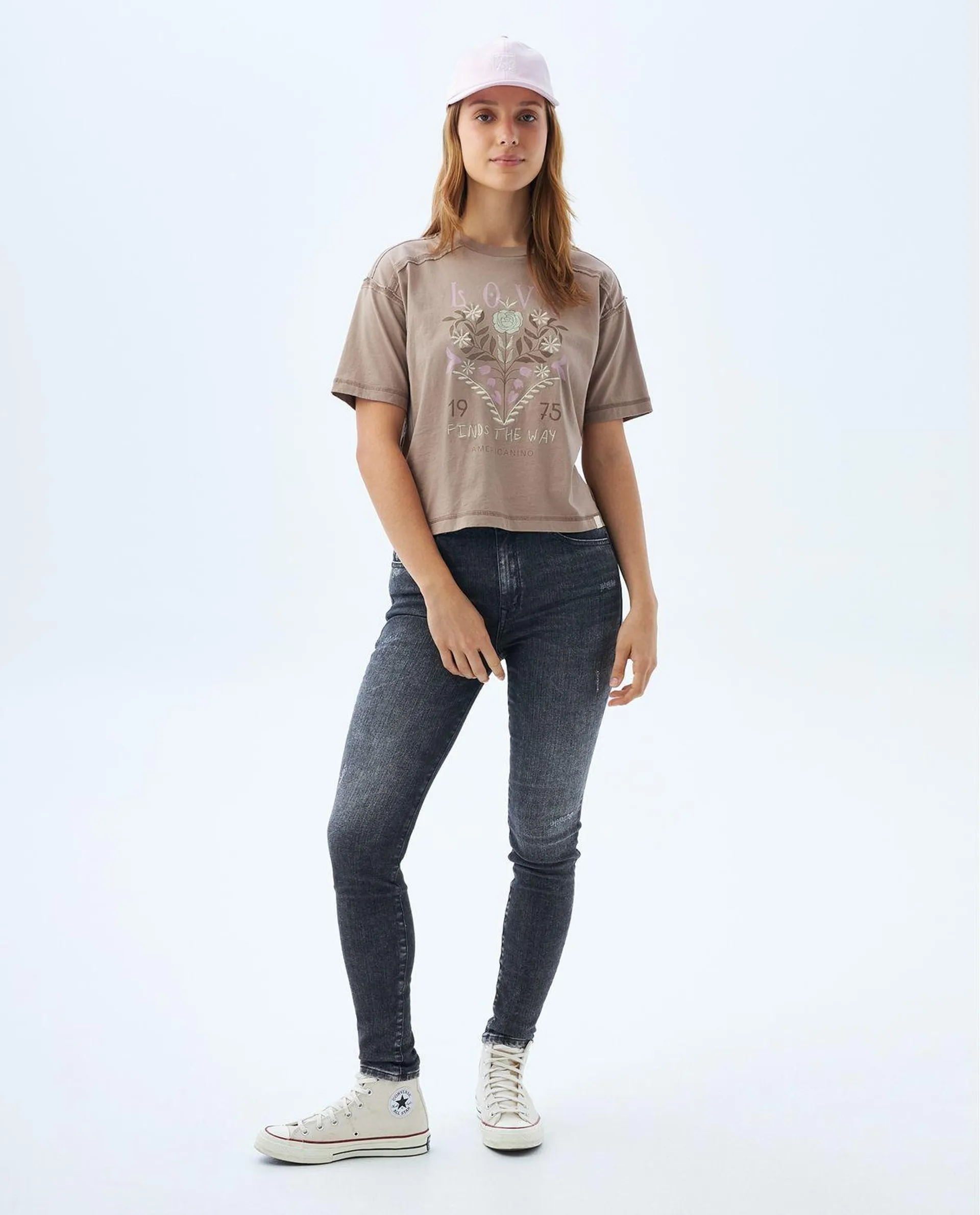 Camiseta classic estampada para mujer