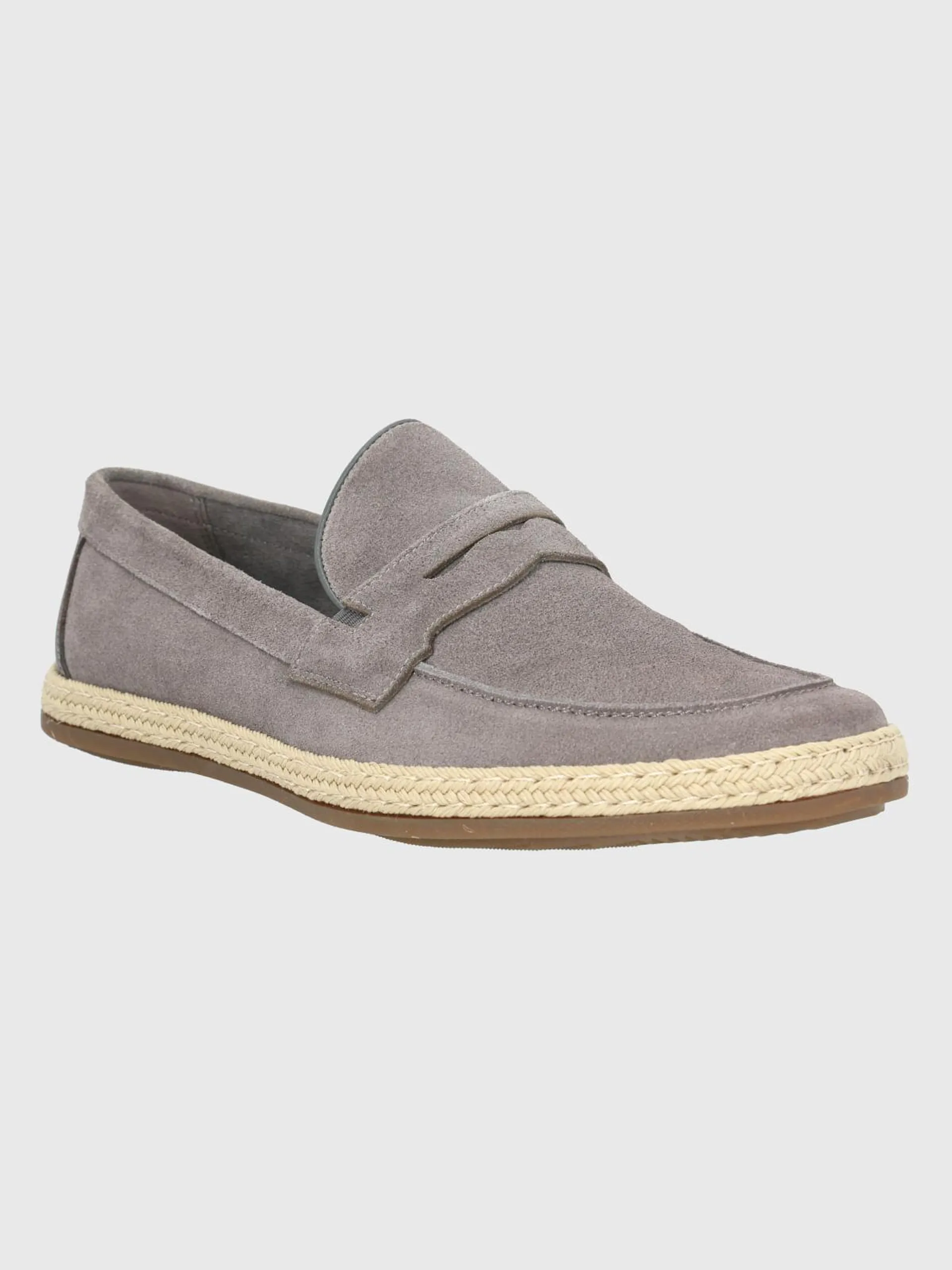 Mocasin Cuero Hombre Montella Gris