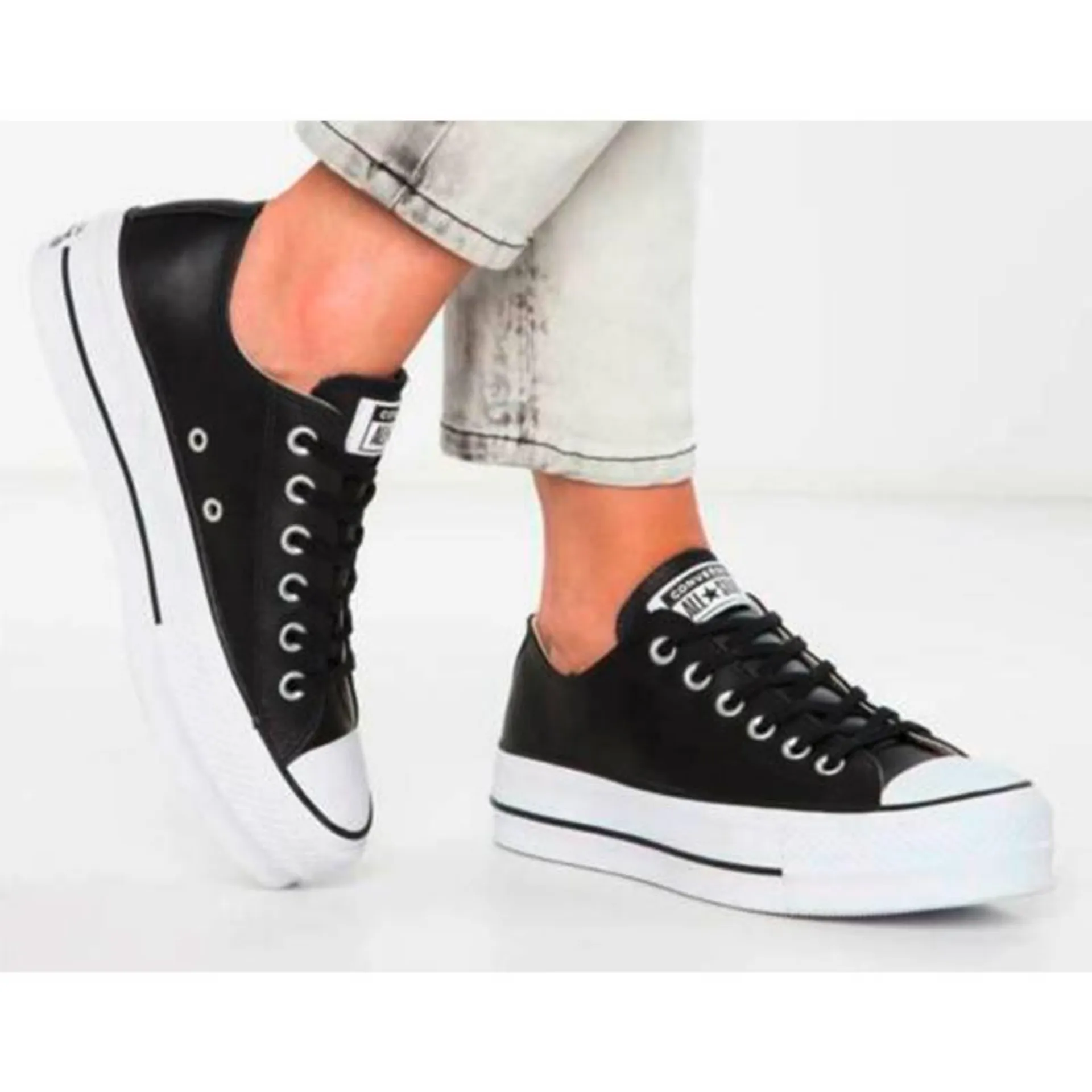 Chuck Taylor Zapatilla Urbana Mujer Cuero Negro Converse