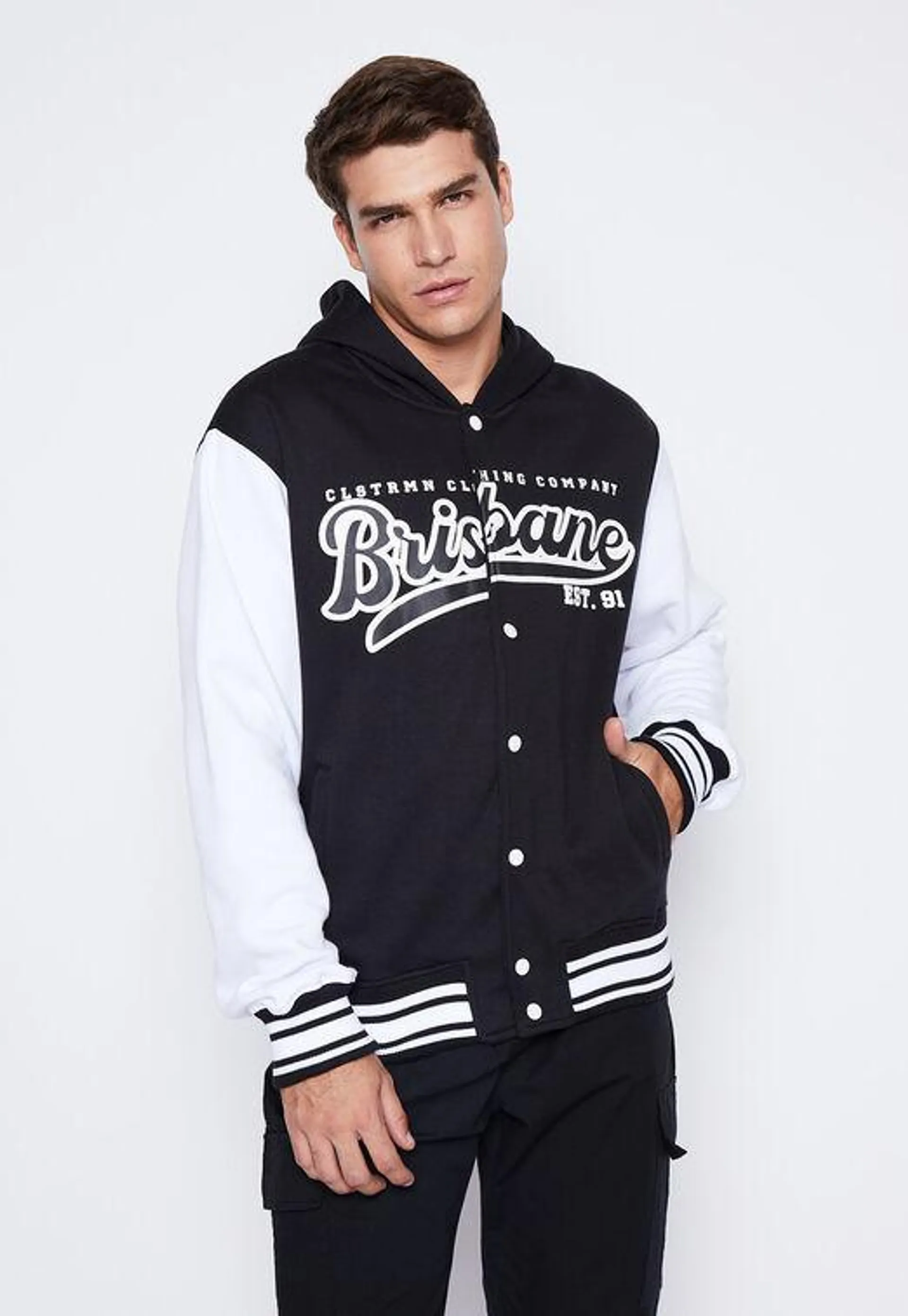 Chaqueta Hombre Negro College Franela Family Shop