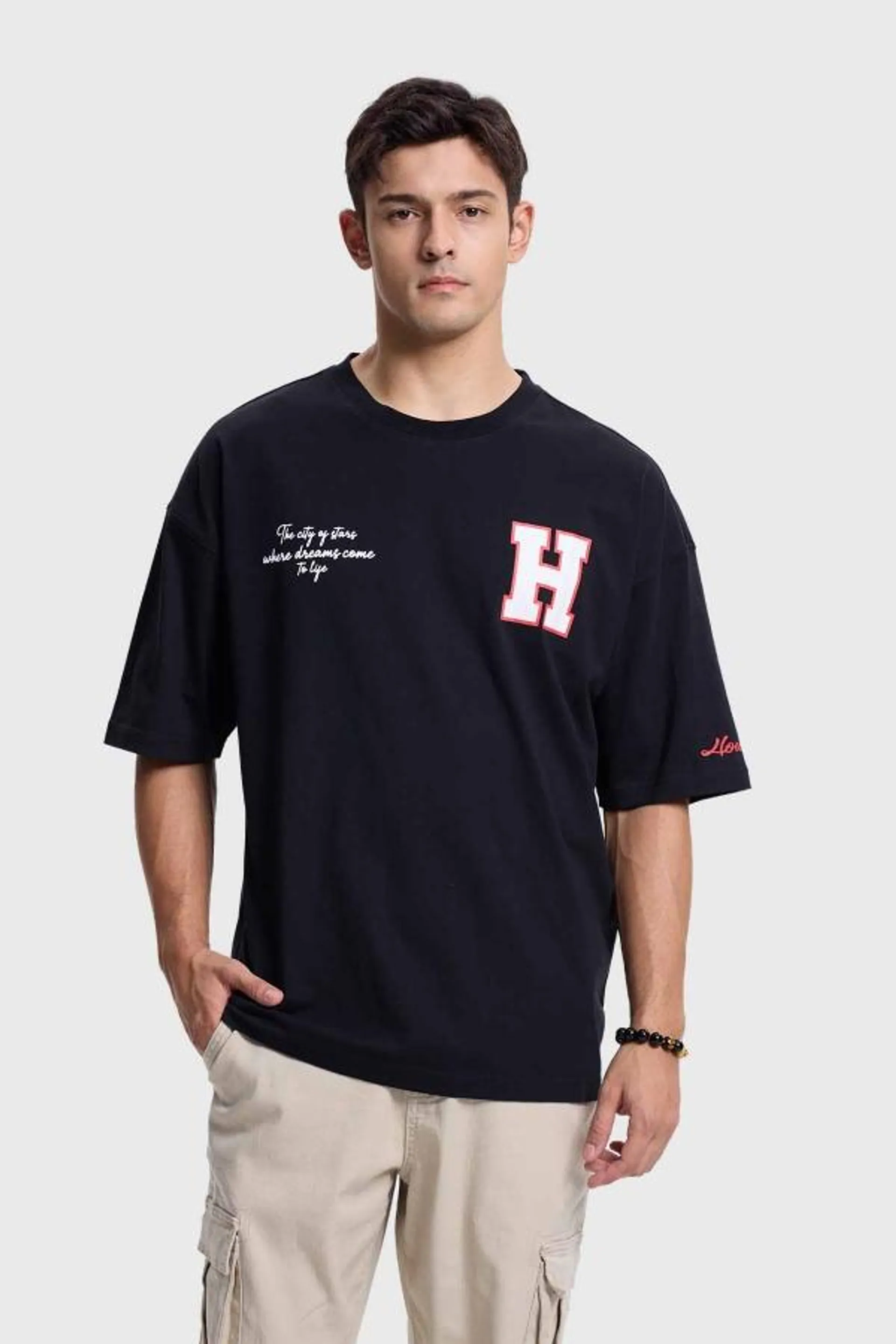 Polera hombre college negro fsp