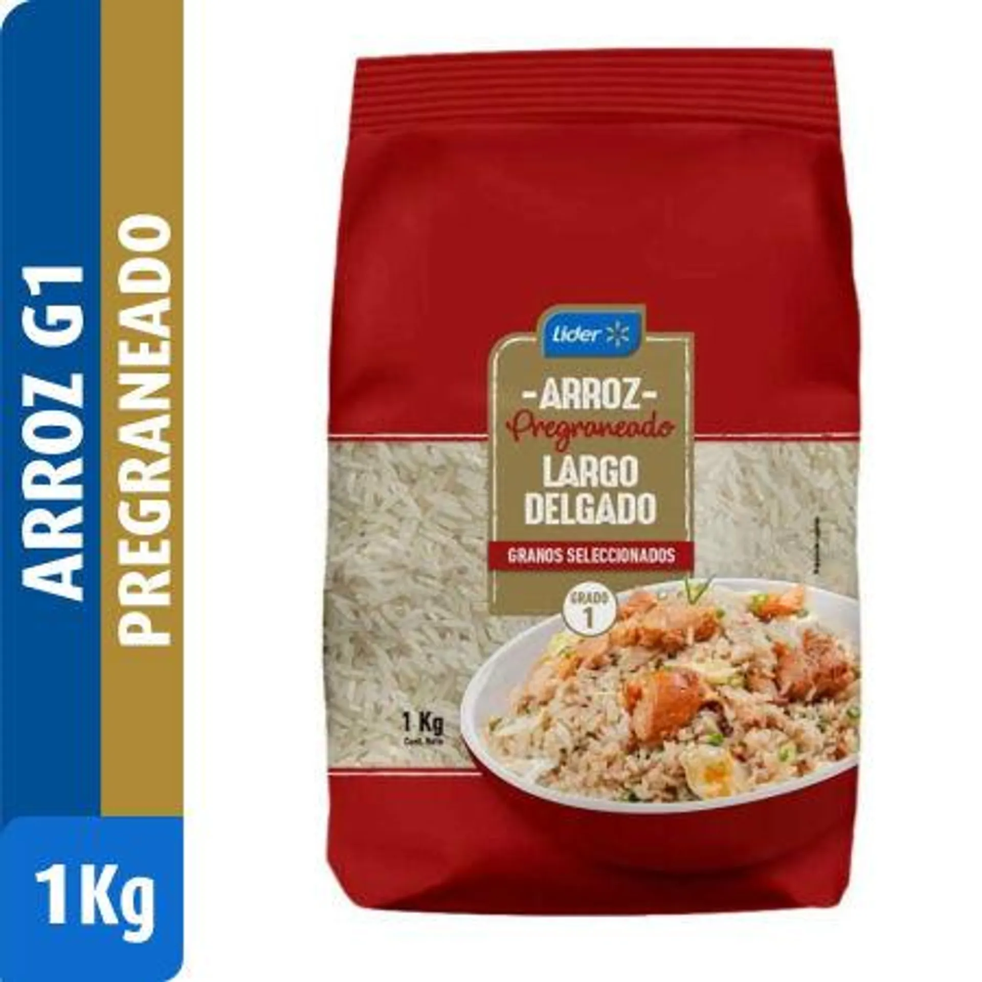 Lider - Arroz Pre Graneado Grado 1 Grano Largo, 1 kg