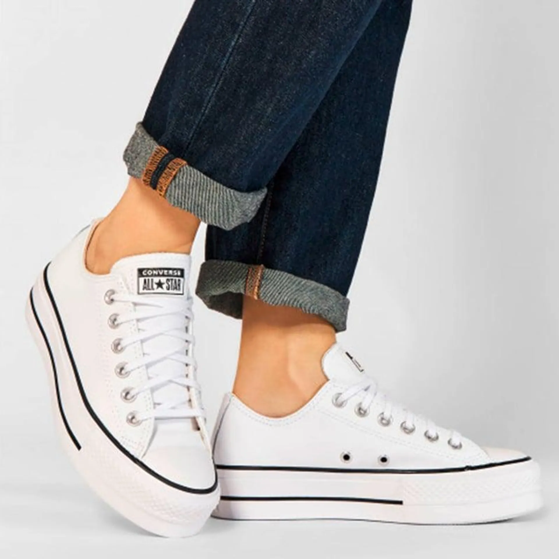 Chuck Taylor All Star Zapatilla Urbana Plataforma Mujer Cuero Blanco Converse