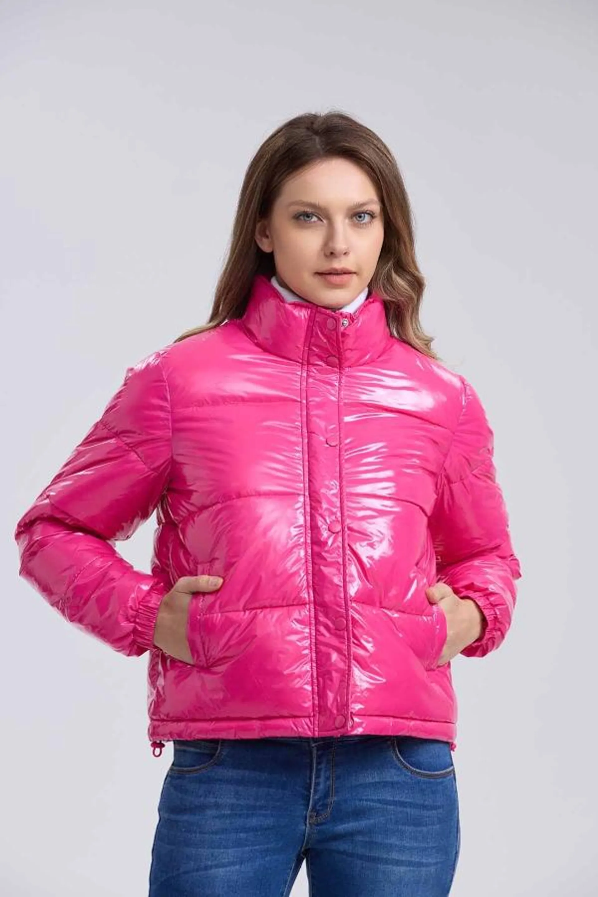 Parka mujer puffa glossy magenta