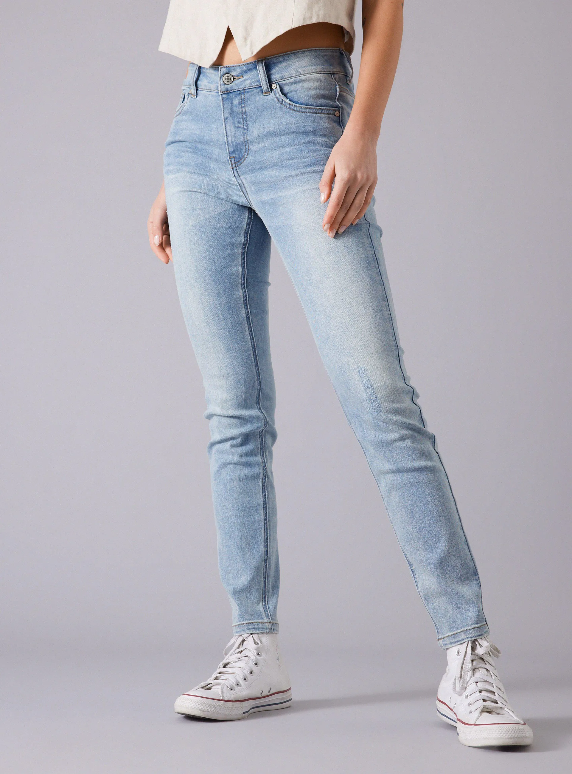 Jeans Skinny Mezclilla Tiro Medio