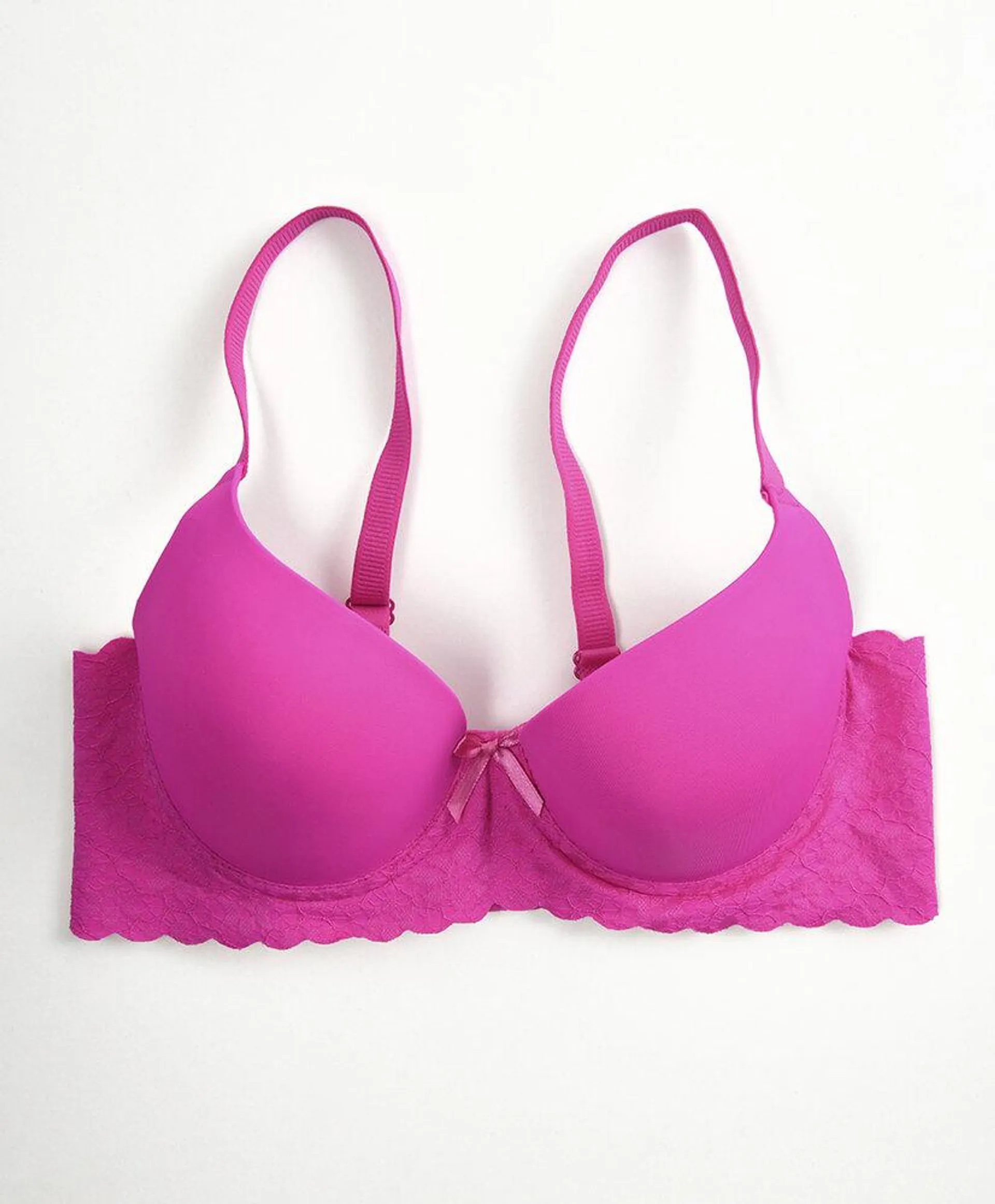 Sostén mujer push up encaje ancho colores