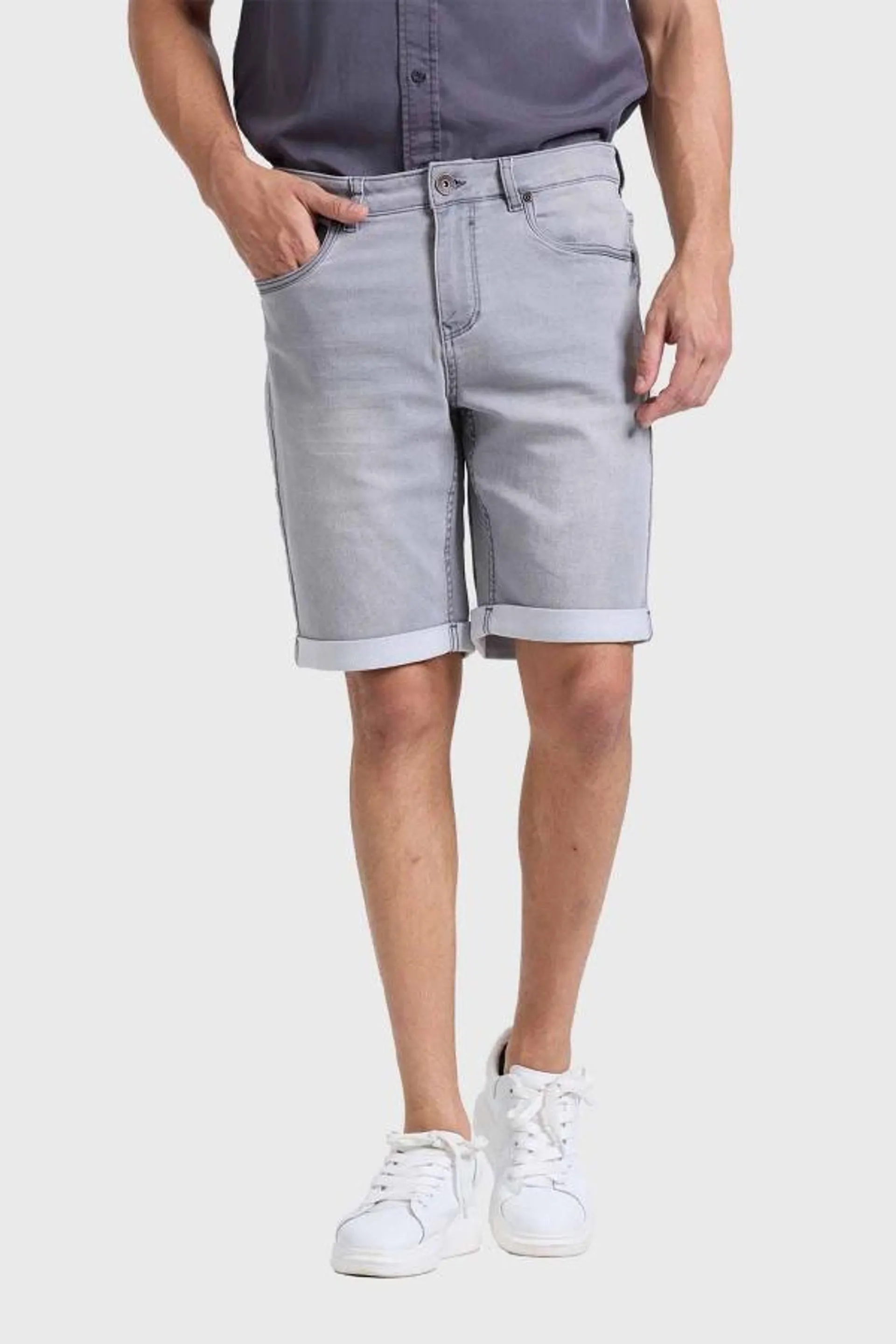 Bermuda hombre jogger slim gris