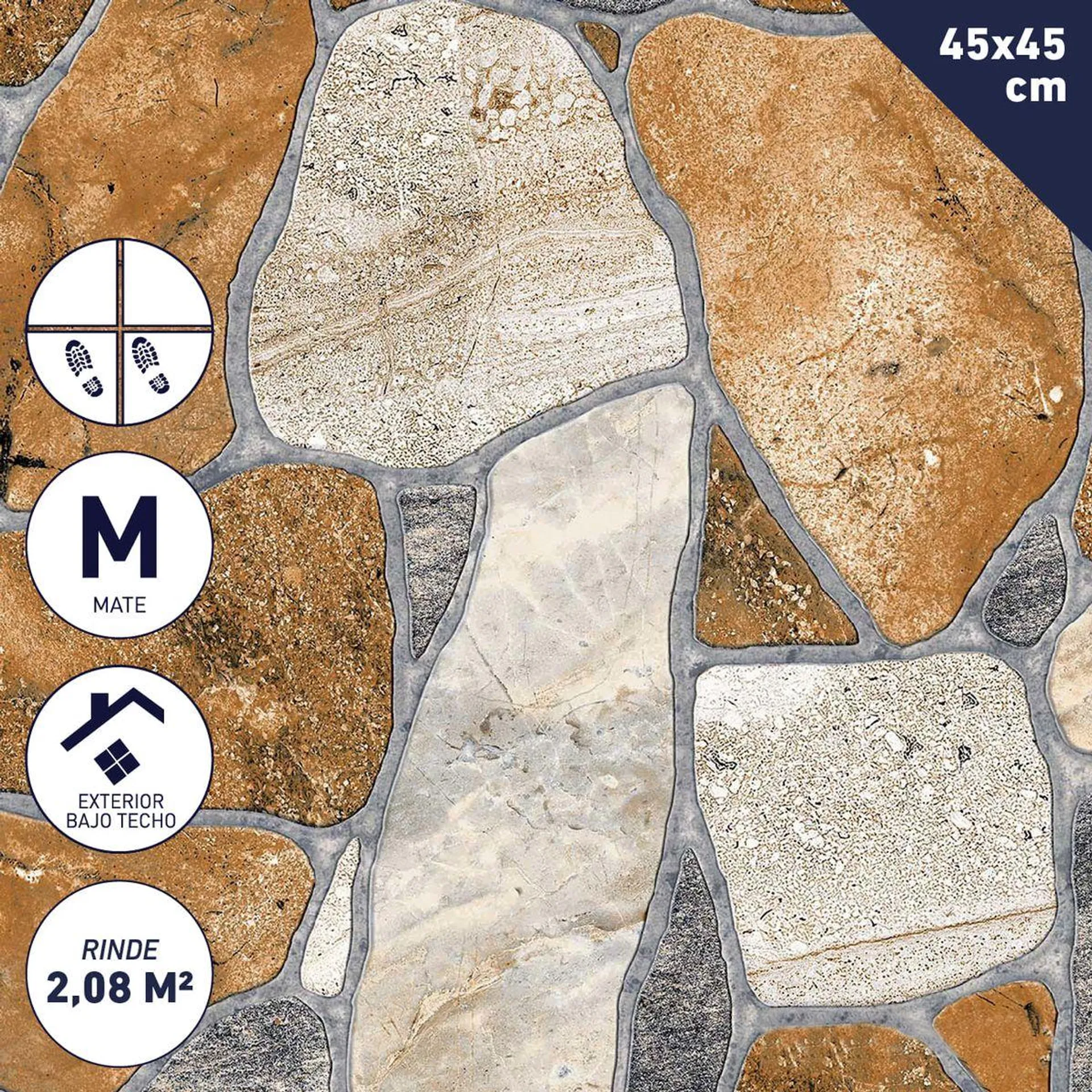 Cerámica Piso 45 x 45 cm 2,08 m2 Rockstone Beige