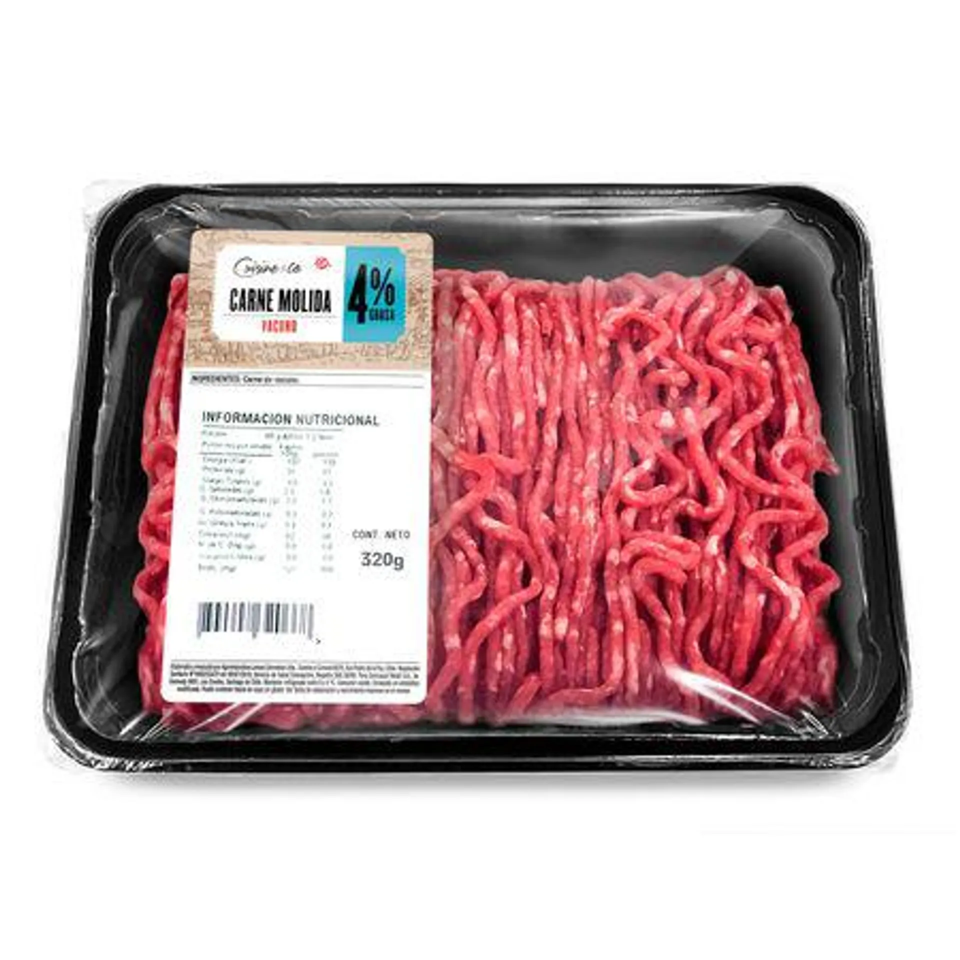 Carne Molida Vacuno 4% Grasa 320 g