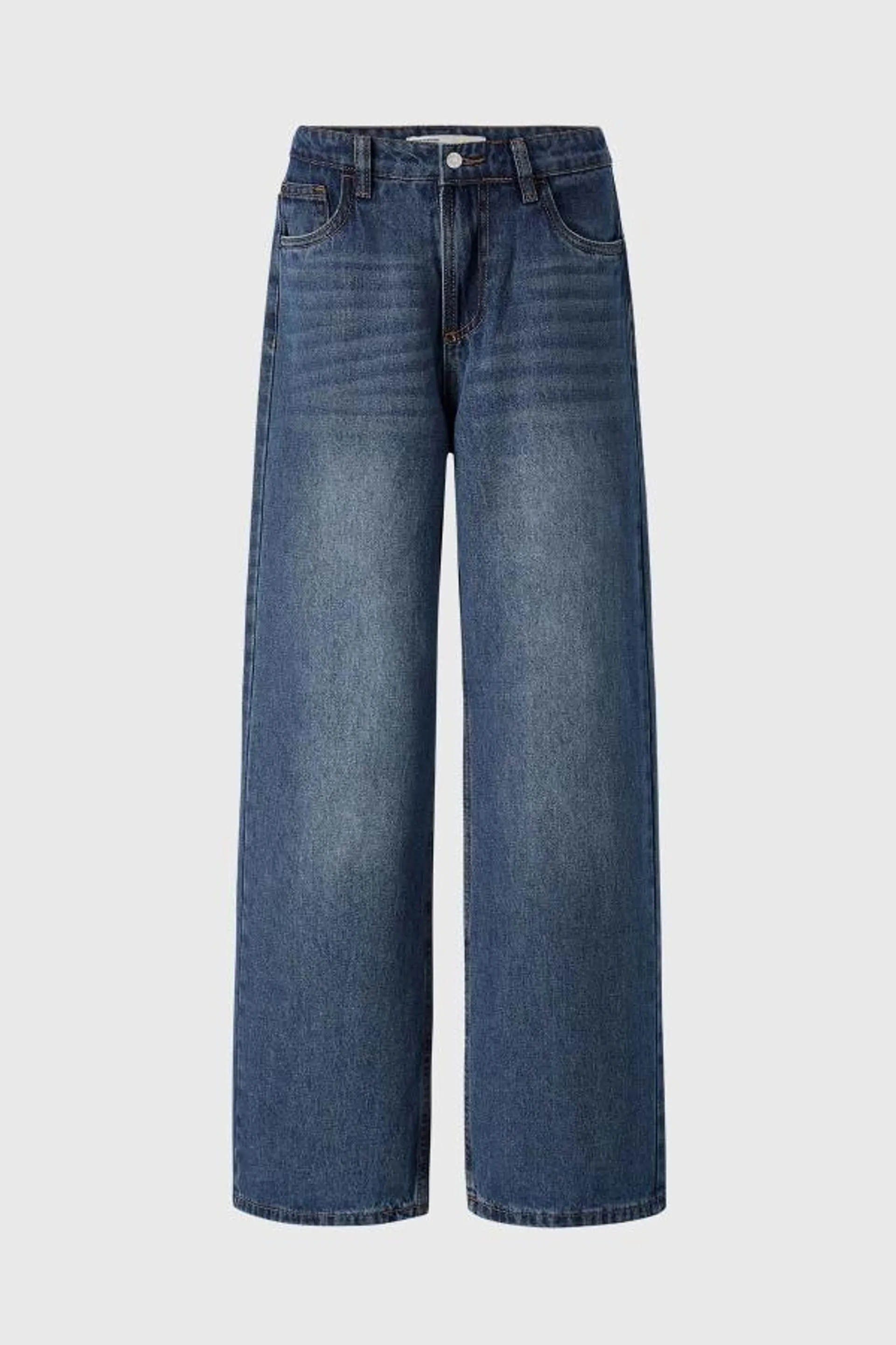 Jeans niÑa cargo wide leg azul