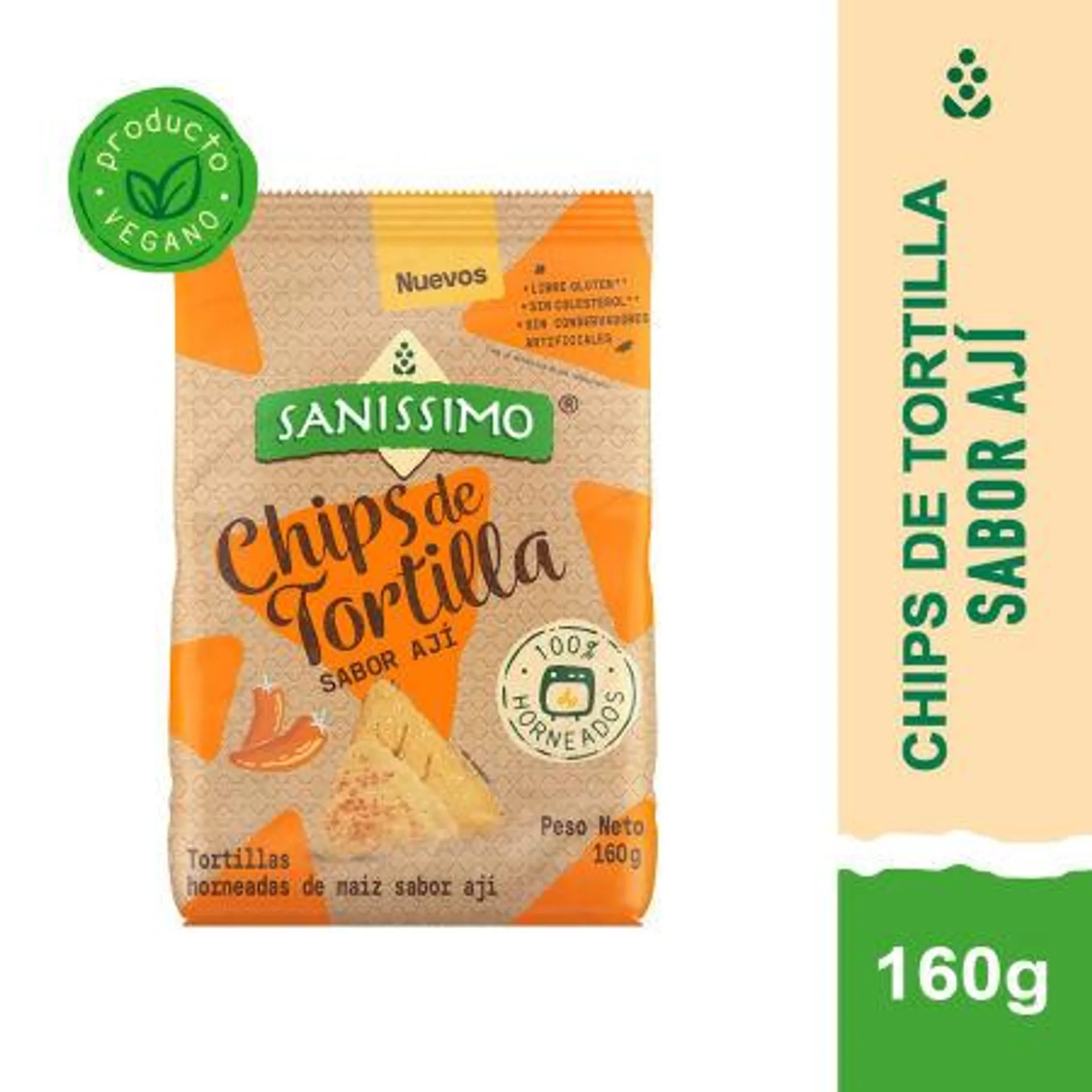 Sanissimo - Chips Tortillas Sabor Ají Picante, 160 g