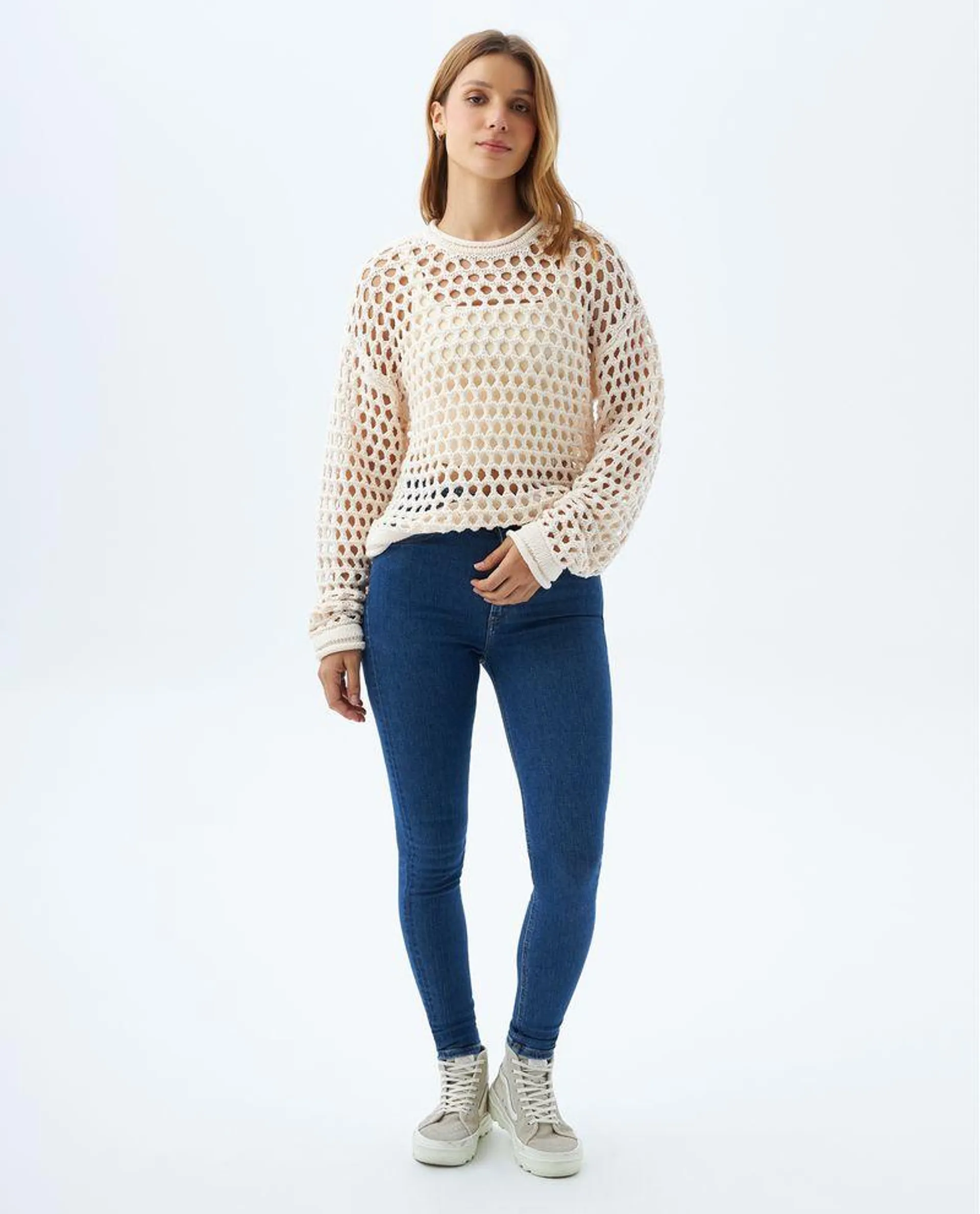 Jean Jegging fit tono medio para mujer