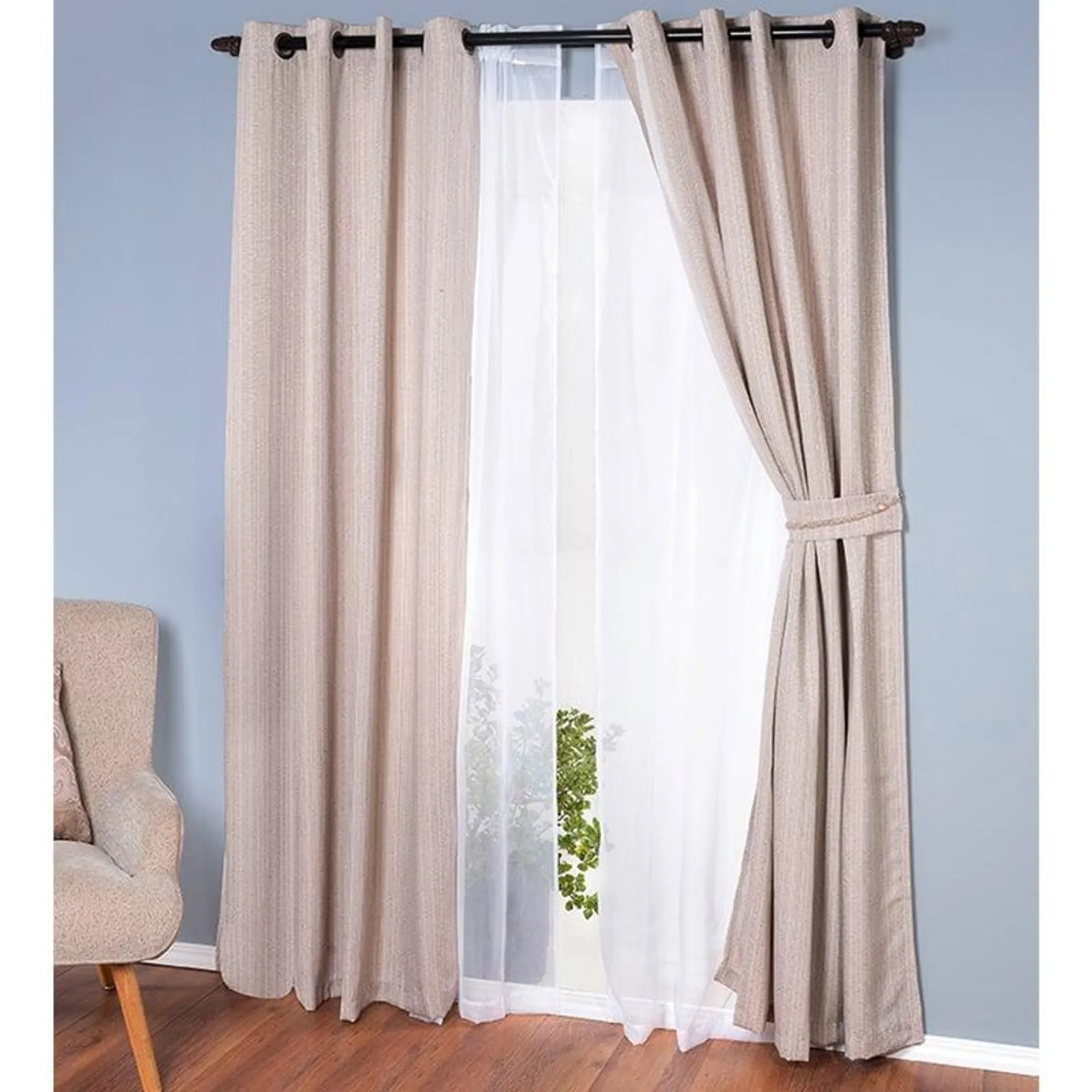 Set De Cortinas Decorativa 140X220 Cm Doral