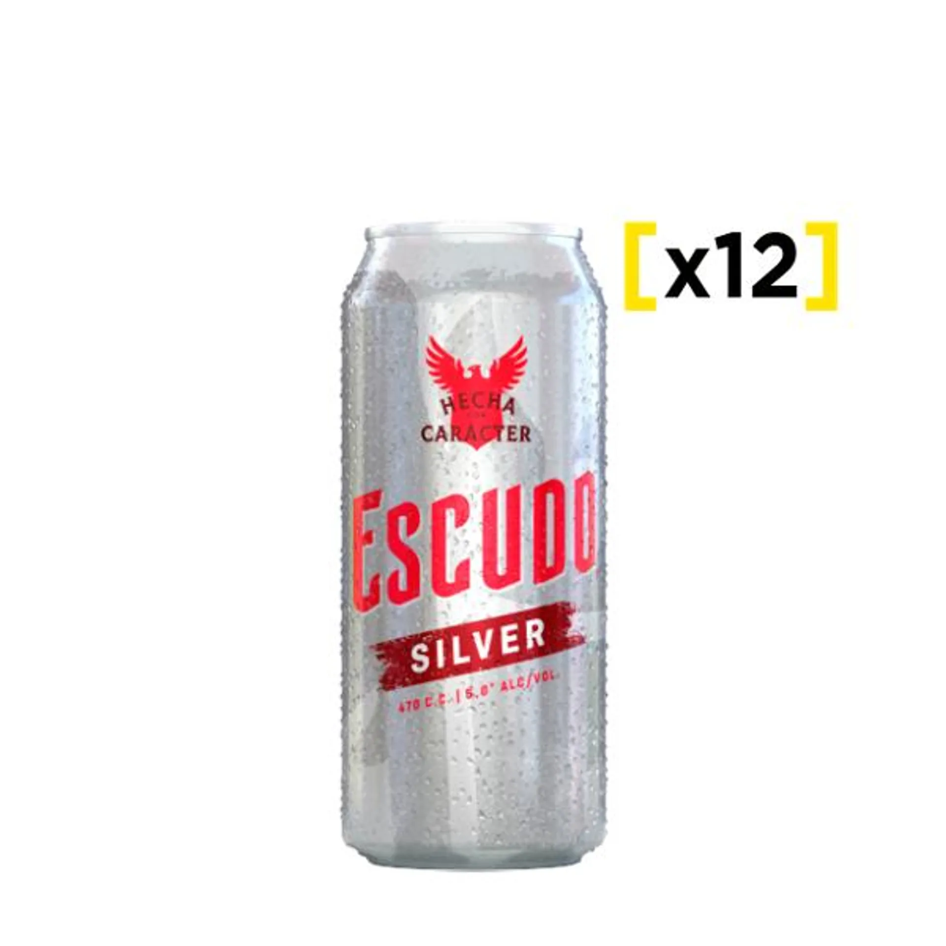 Cerveza Escudo Silver lata 470 CC x12