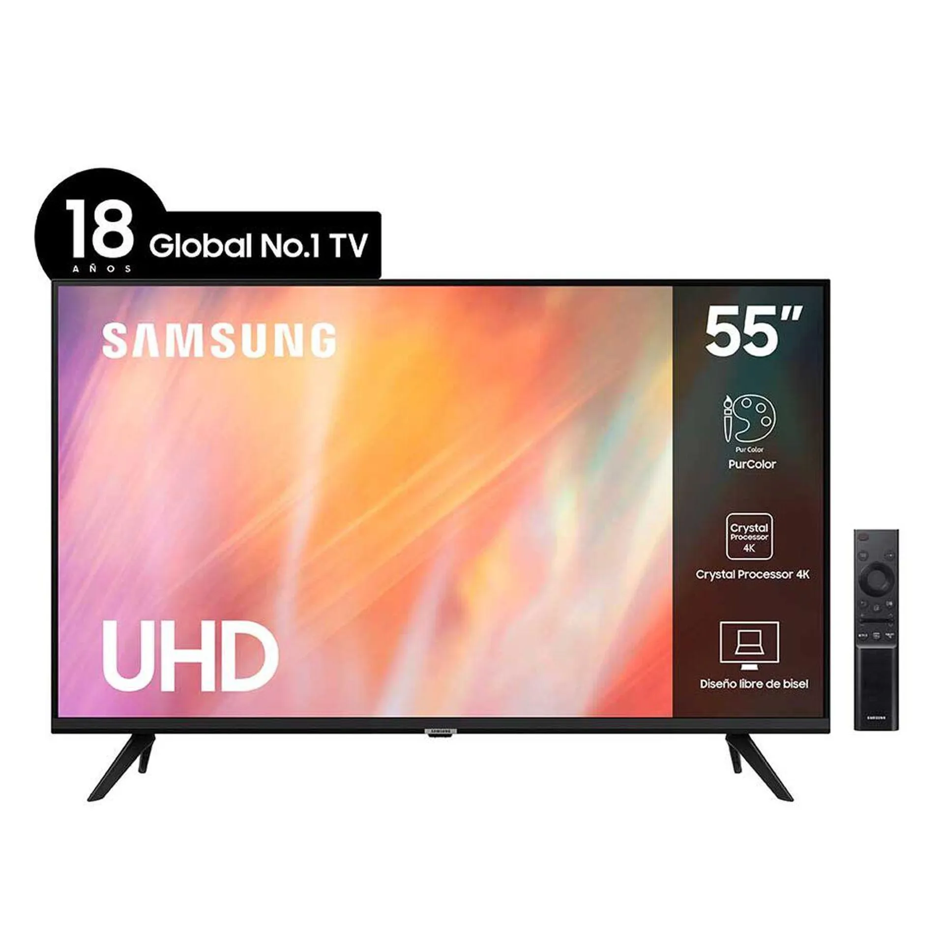 LED 55" Samsung UN55AU7090 Smart TV 4K Ultra HD