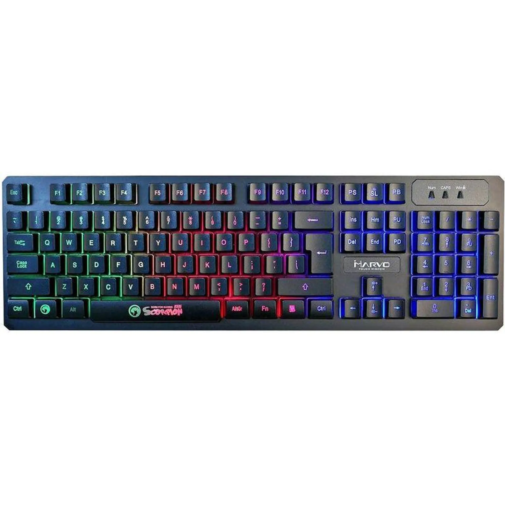 MARVO TECLADO GAMER MEMBRANA K616 ALÁMBRICO USB LUZ RGB