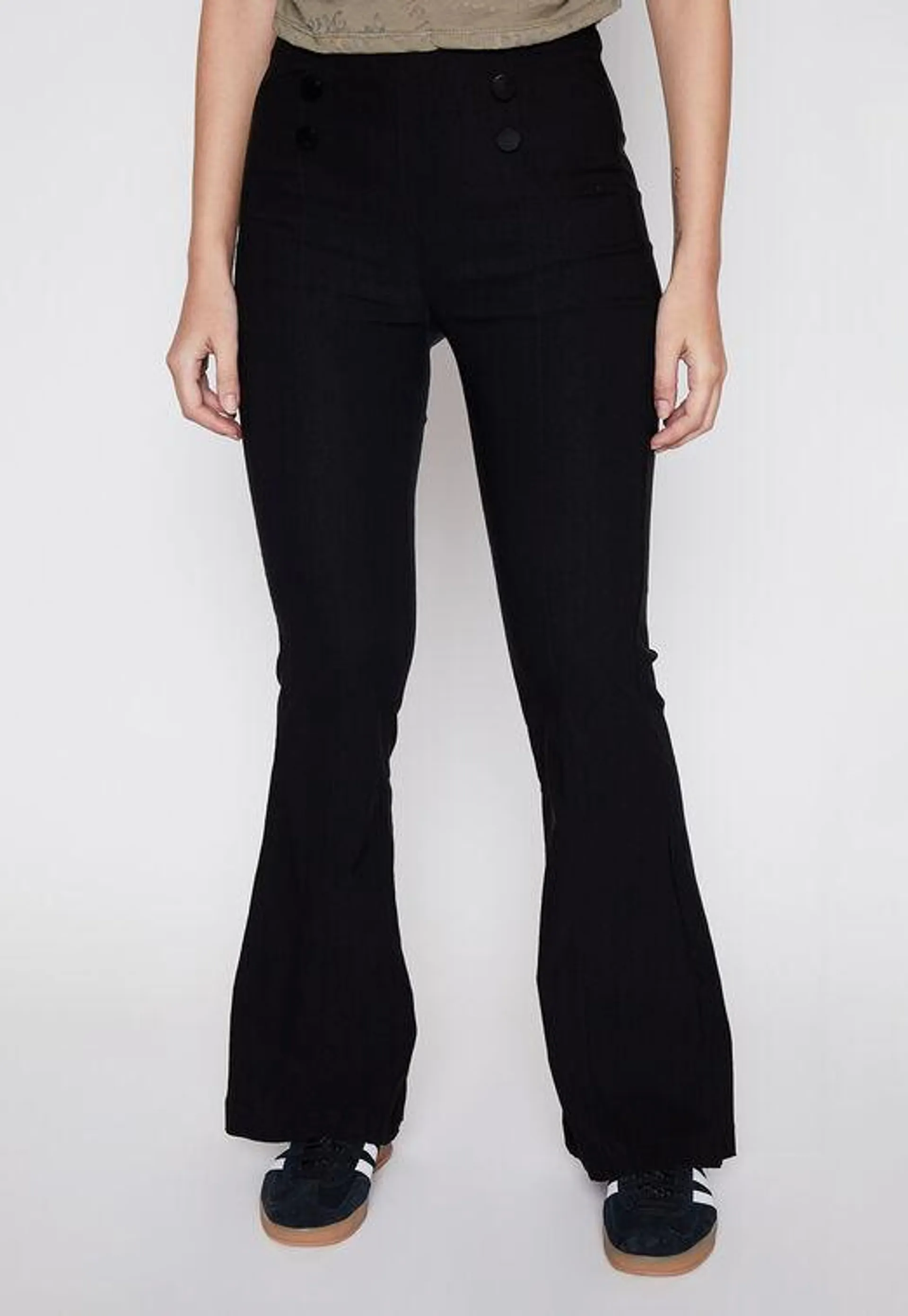 Pantalon Mujer Negro Flare Family Shop