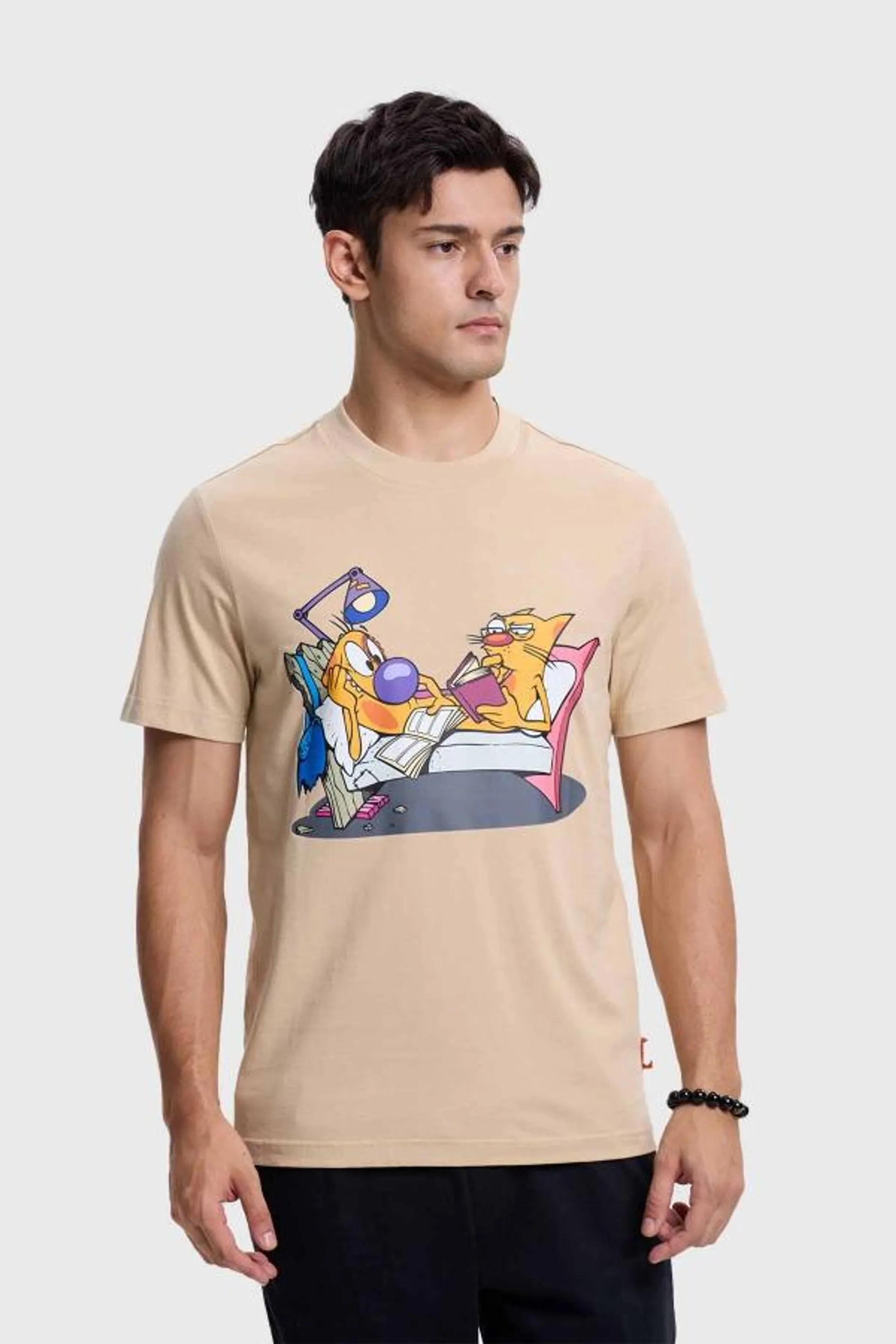 Polera hombre catdog beige