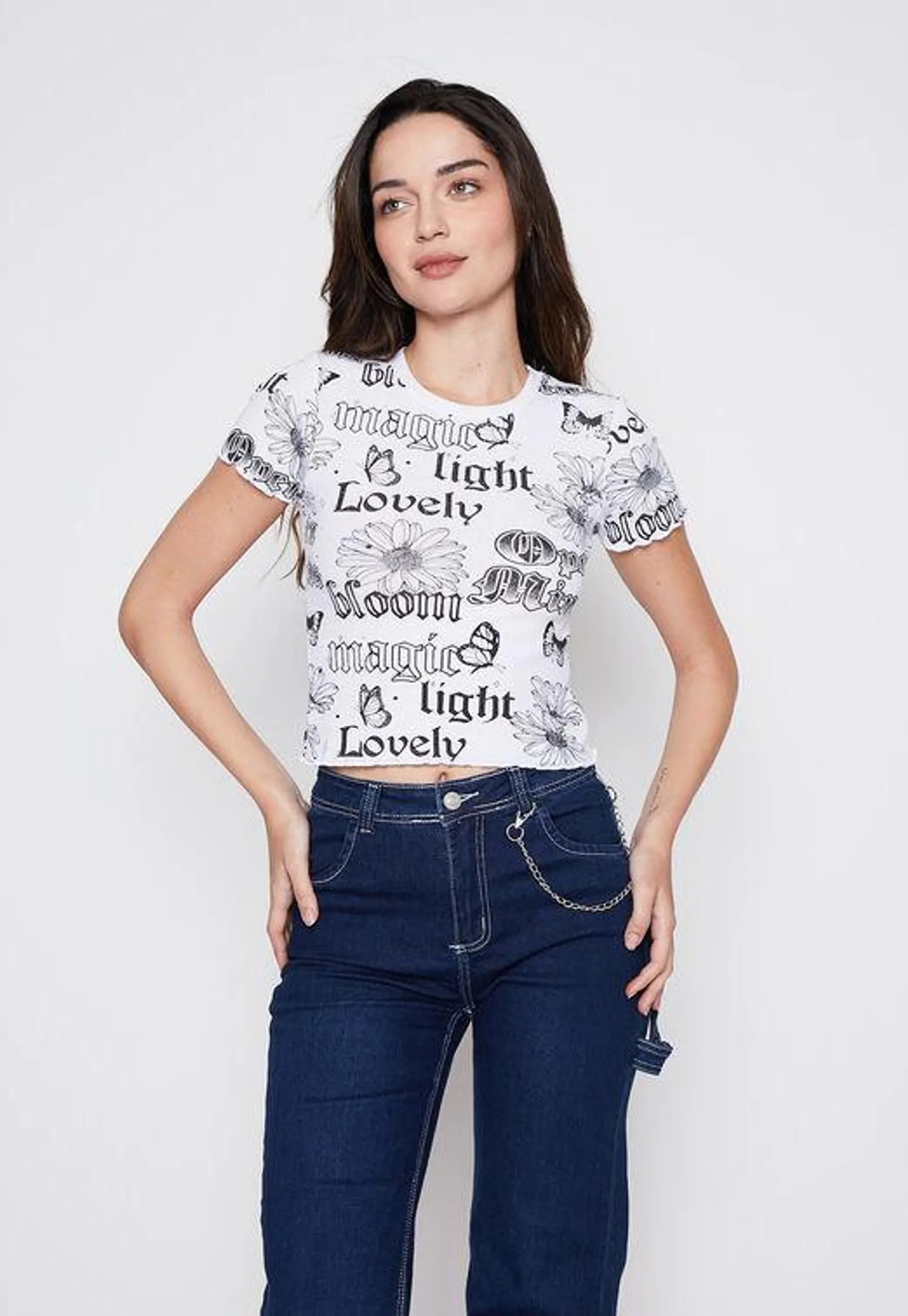 Polera Mujer Blanco Rib Family Shop