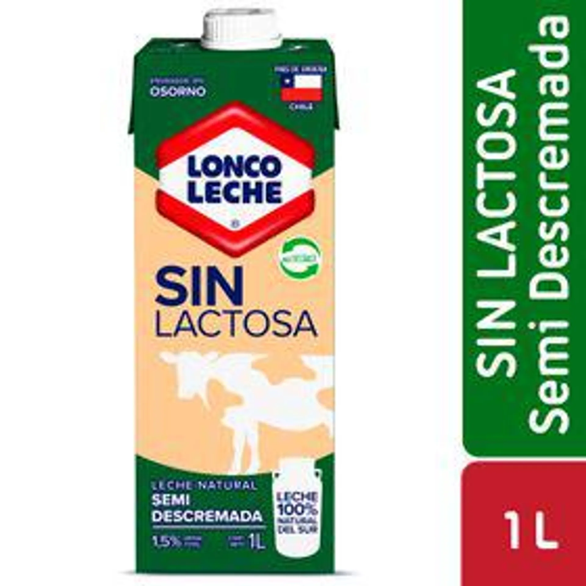 Leche semidescremada sin lactosa Loncoleche 1 L
