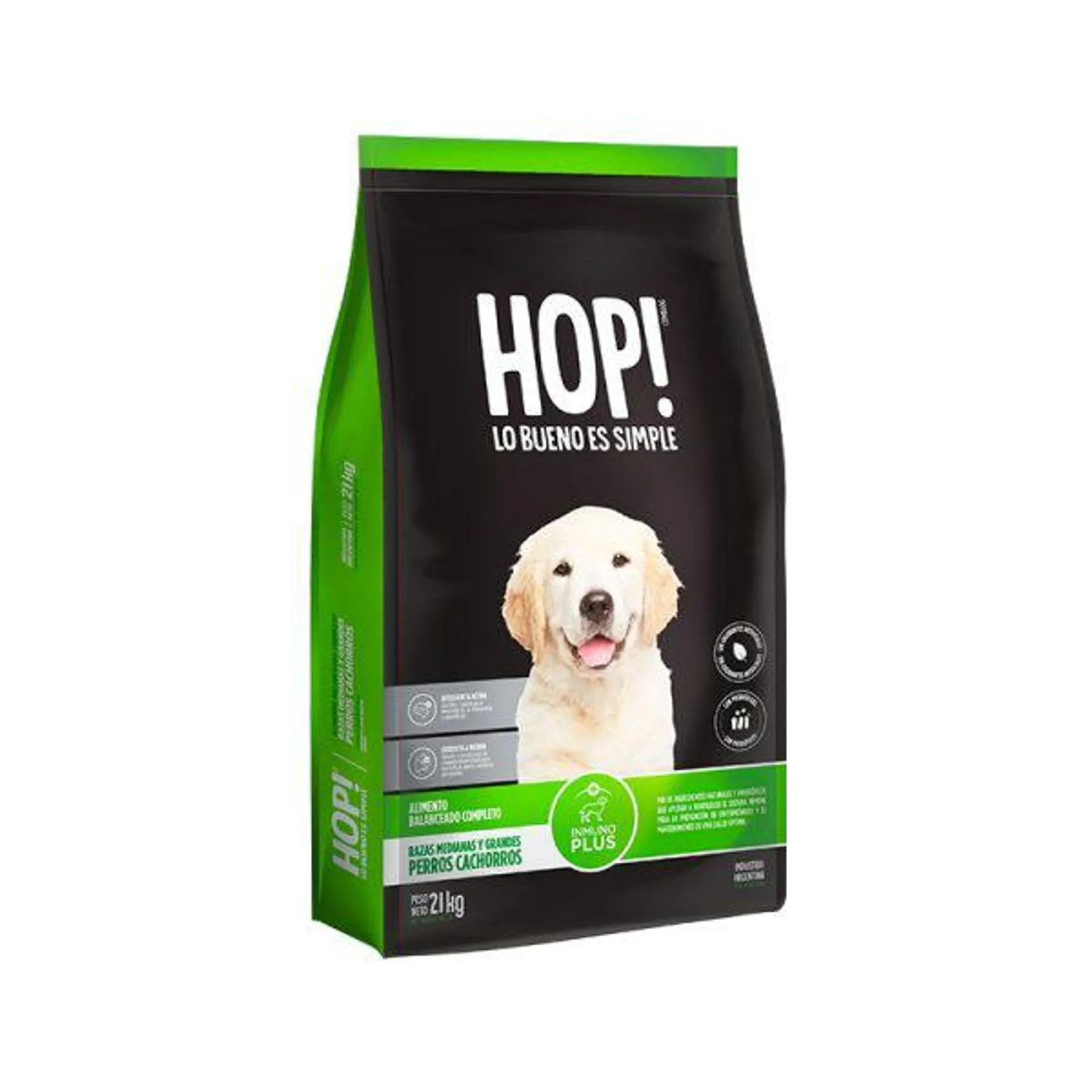 Hop! Perro Cachorro Raza Med Y Grande X 21 Kg.