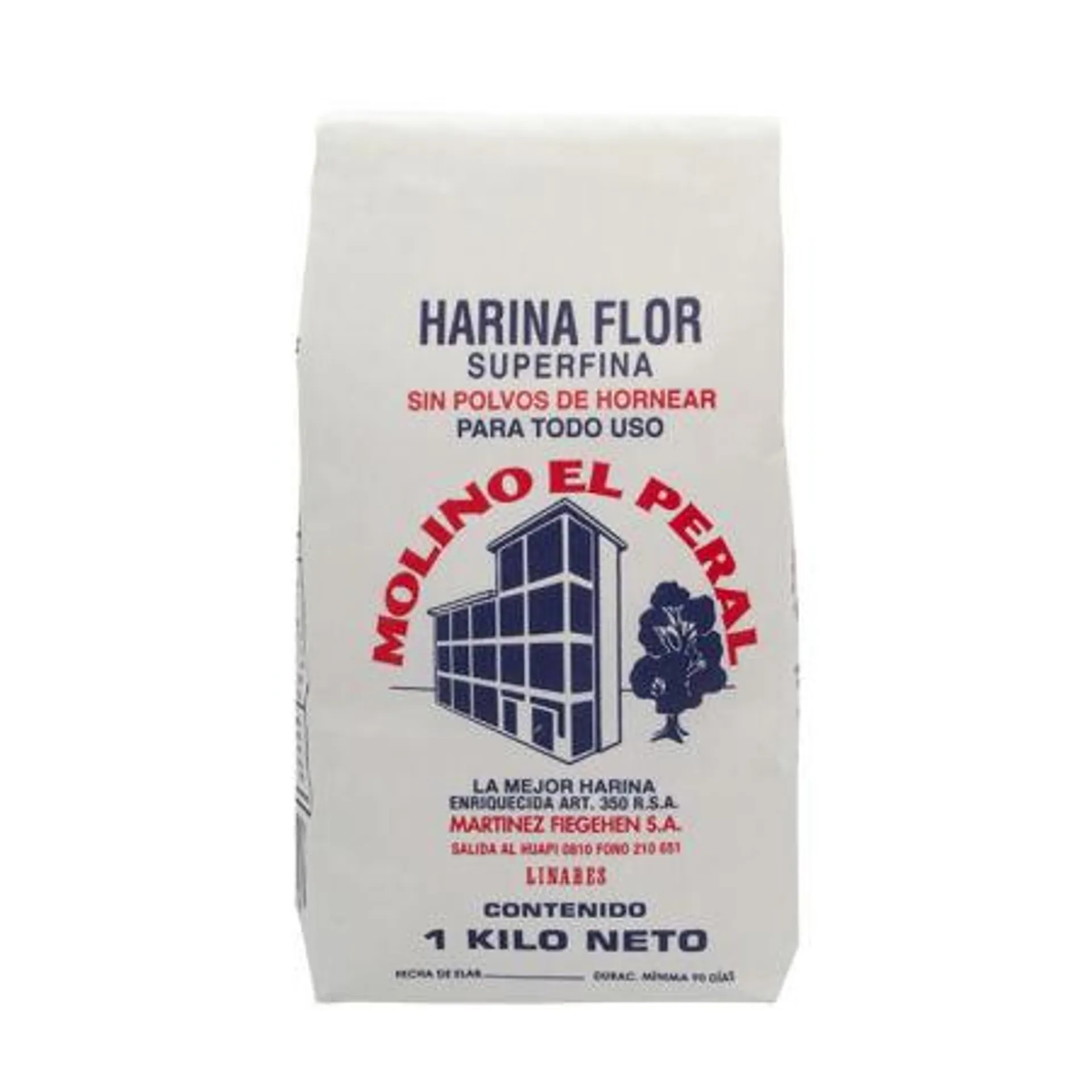 Molino El Peral - Harina Sin Polvo De Hornear Bolsa, 1 kg