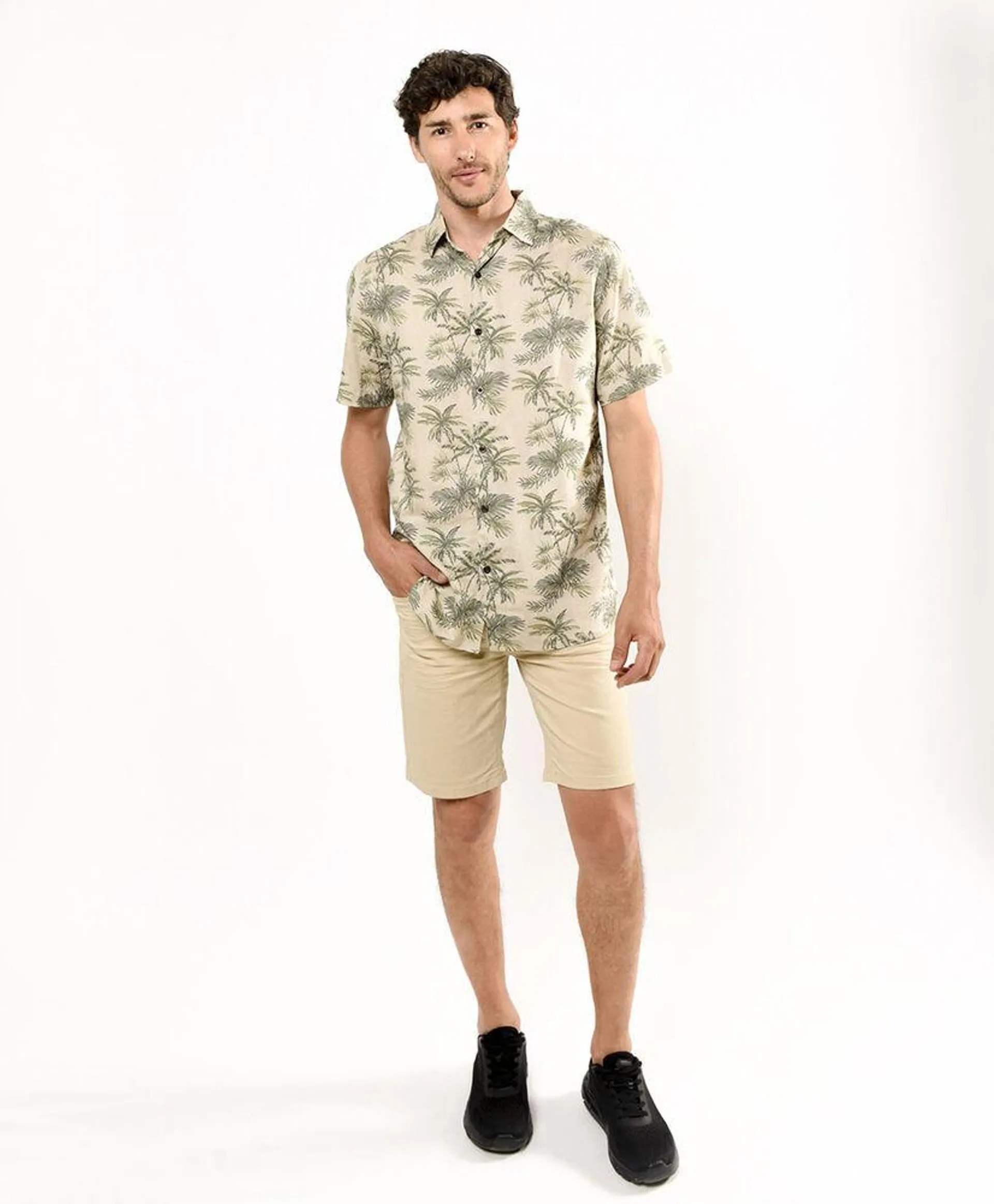 Camisa hombre palmeras tropical