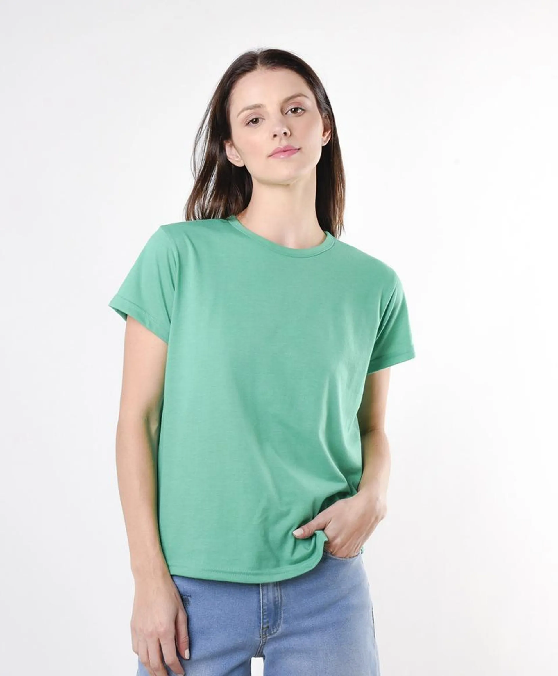 Polera mujer lisa básica colores