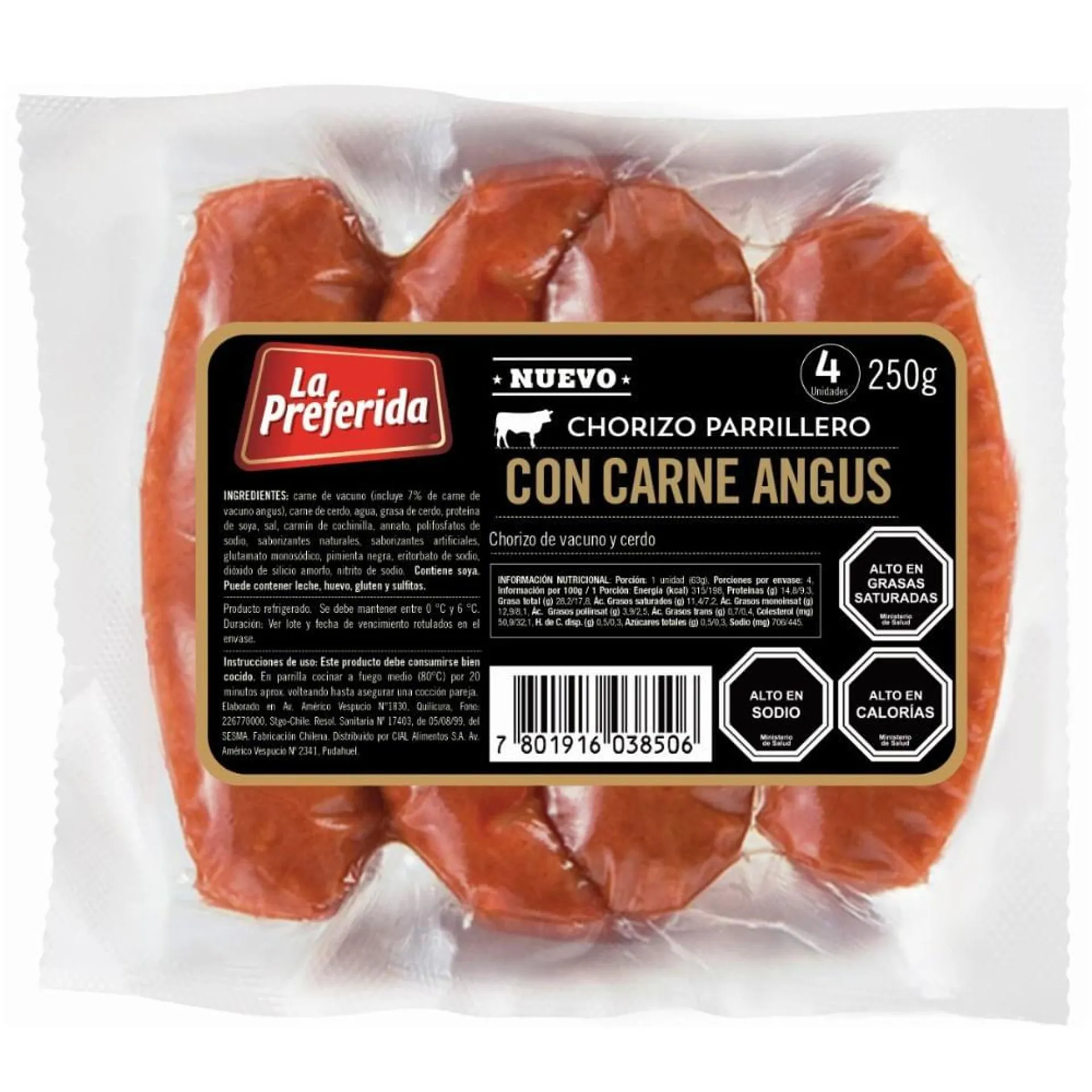 Chorizo angus La Preferida 250 g