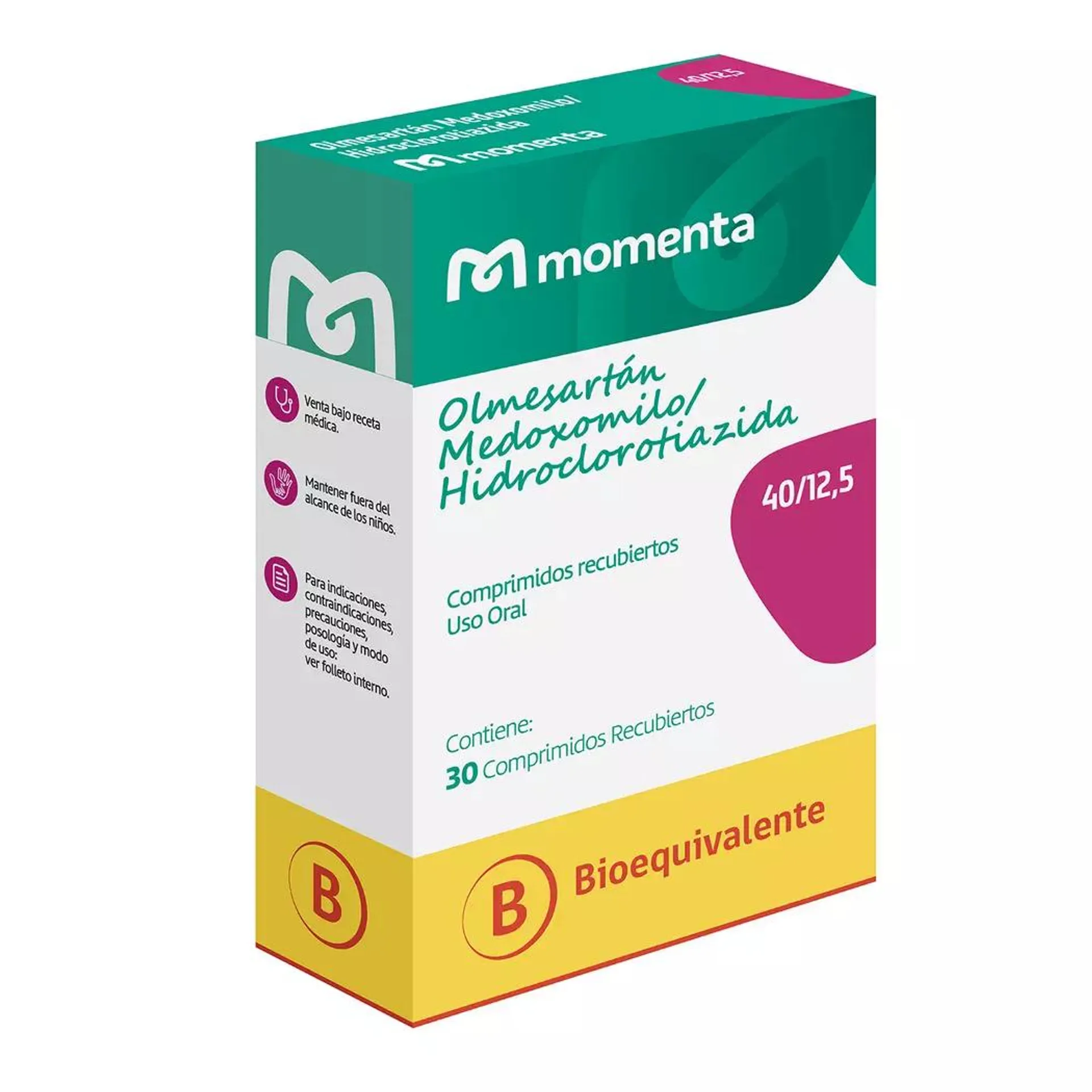 Olmesartan / Hidroclorotiazida 40/12.5mg 30 Comprimidos Recubiertos