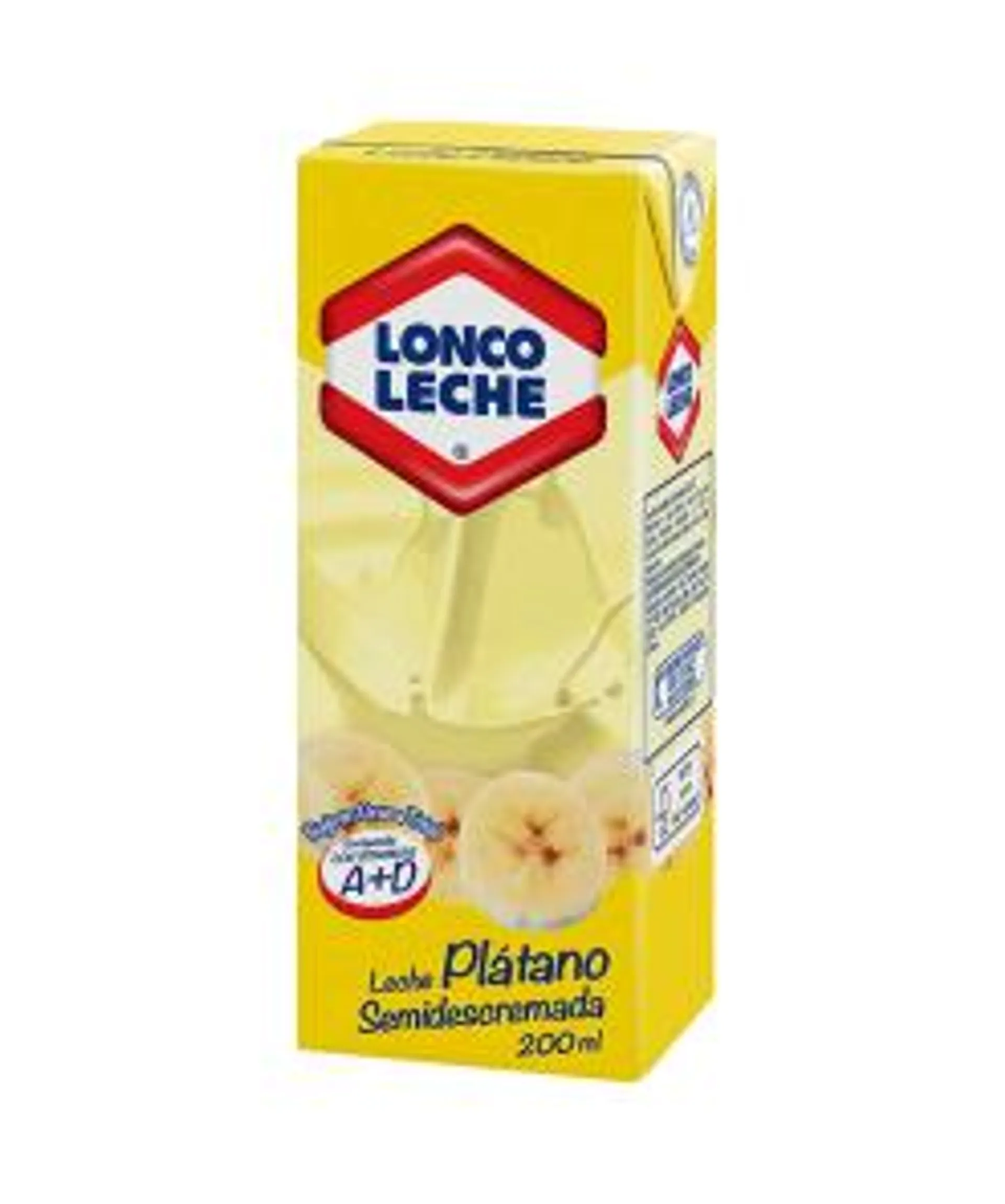 Leche Semidescremada Plátano Lonco Und X 200 Ml