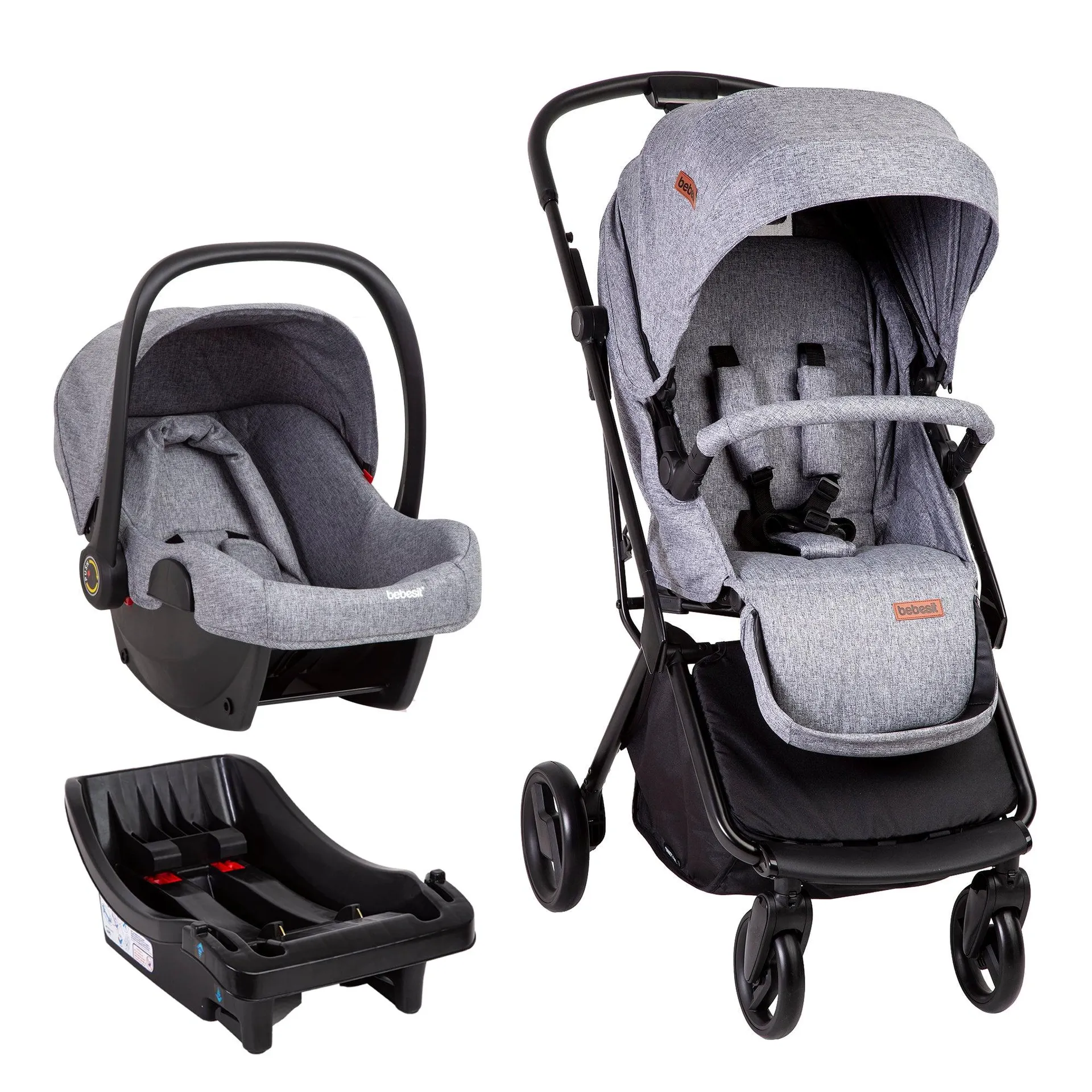 Coche Cuna Travel System Swift 360 Gris