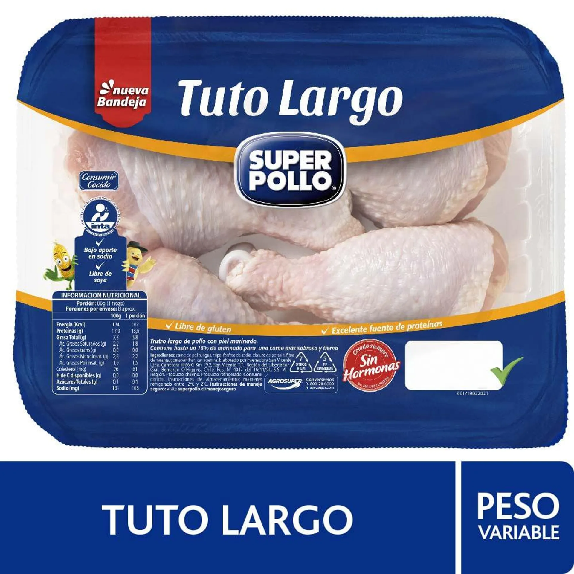 Trutro de pollo Super Pollo largo bandeja 700 g