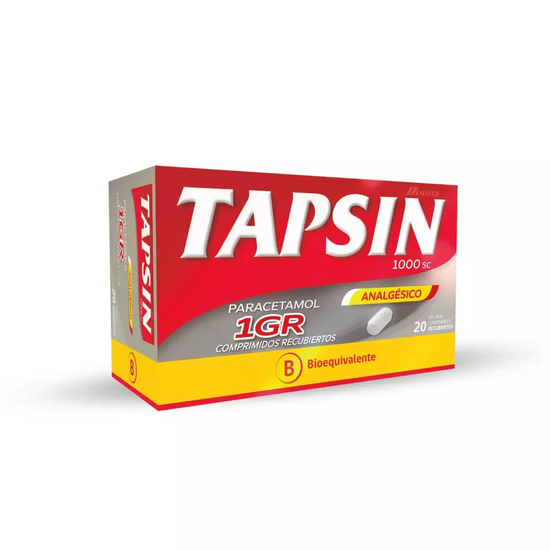 Tapsin (B) Paracetamol 1g 20 Comprimidos Recubiertos