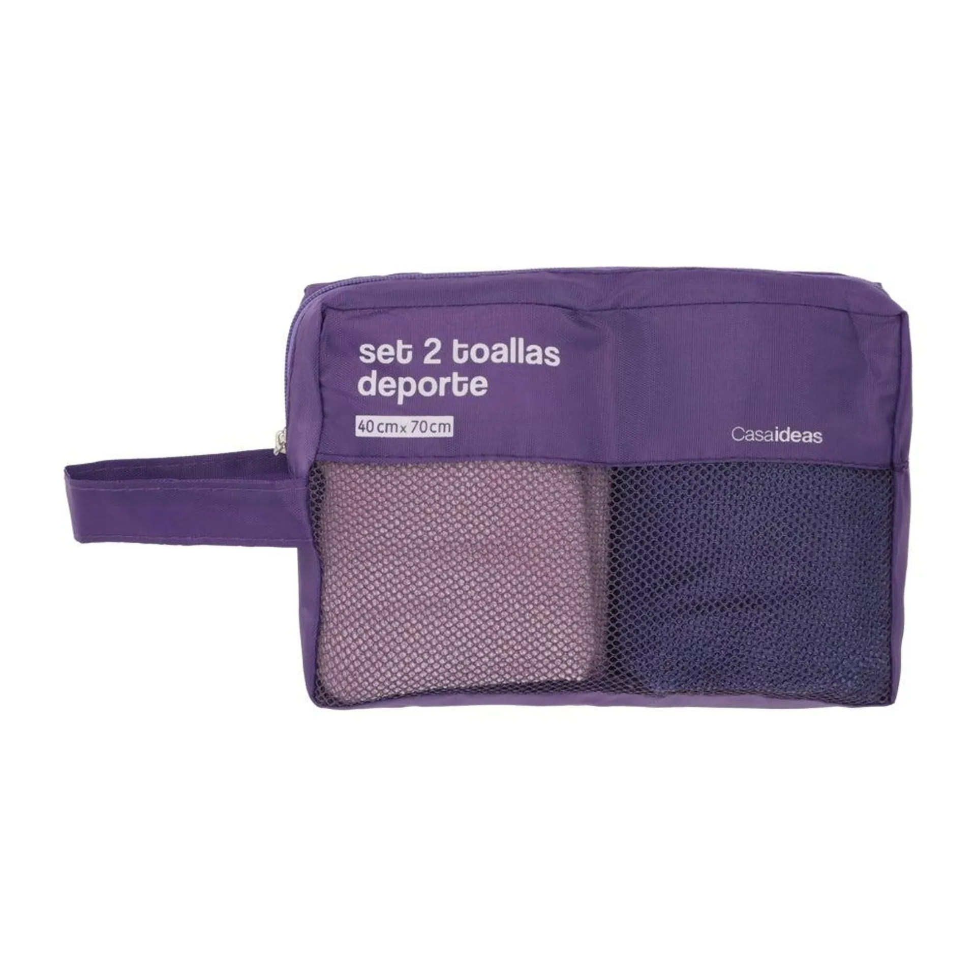 Set de 2 toallas de microfibra para deporte 40x70 cm