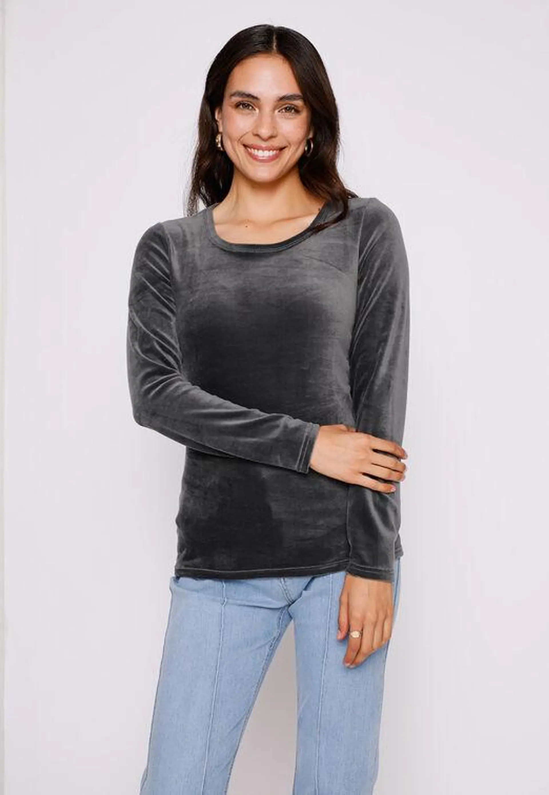 Polera Mujer Gris Plush Family Shop